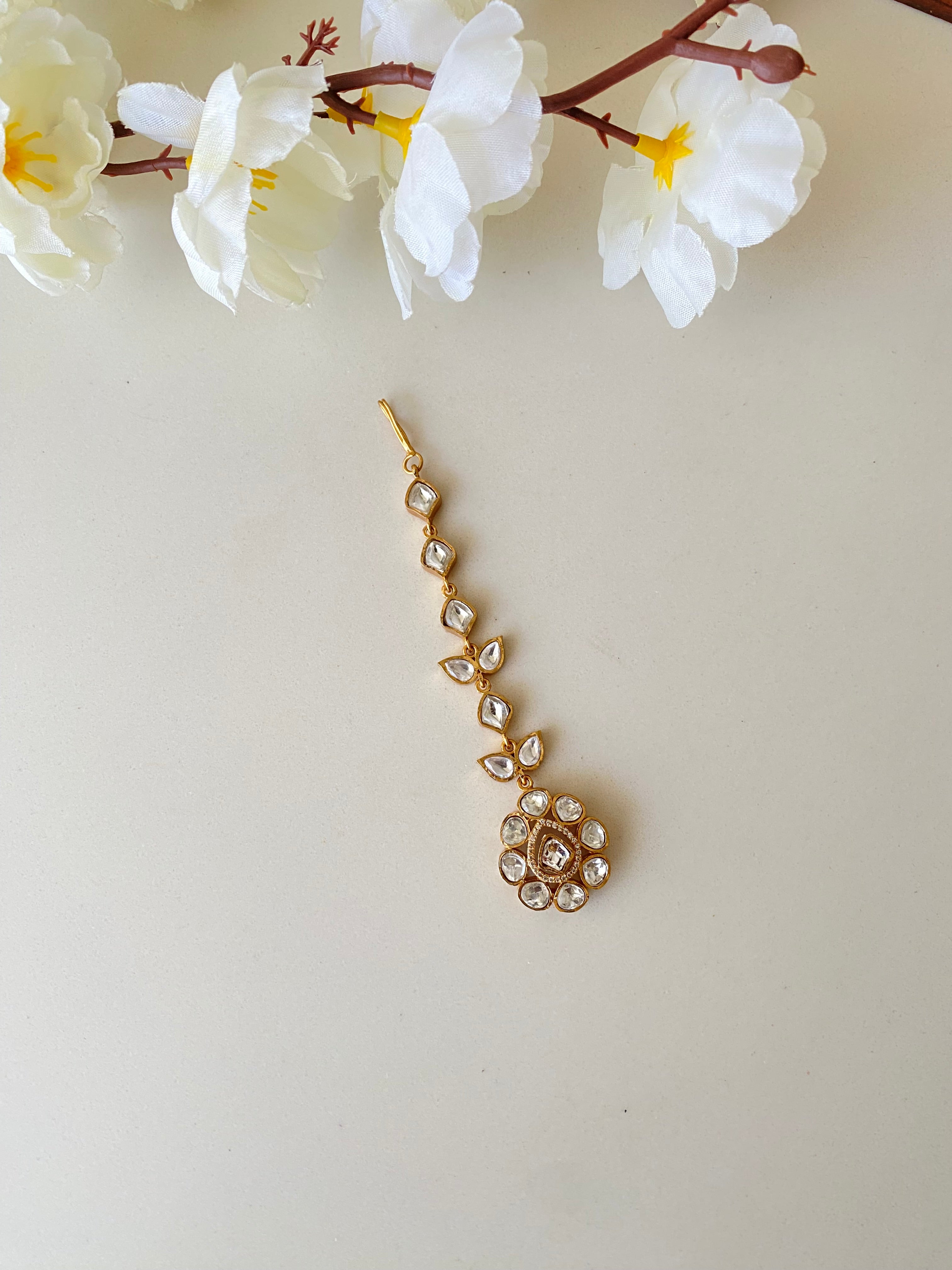 Gold plated Moissanite Tikka
