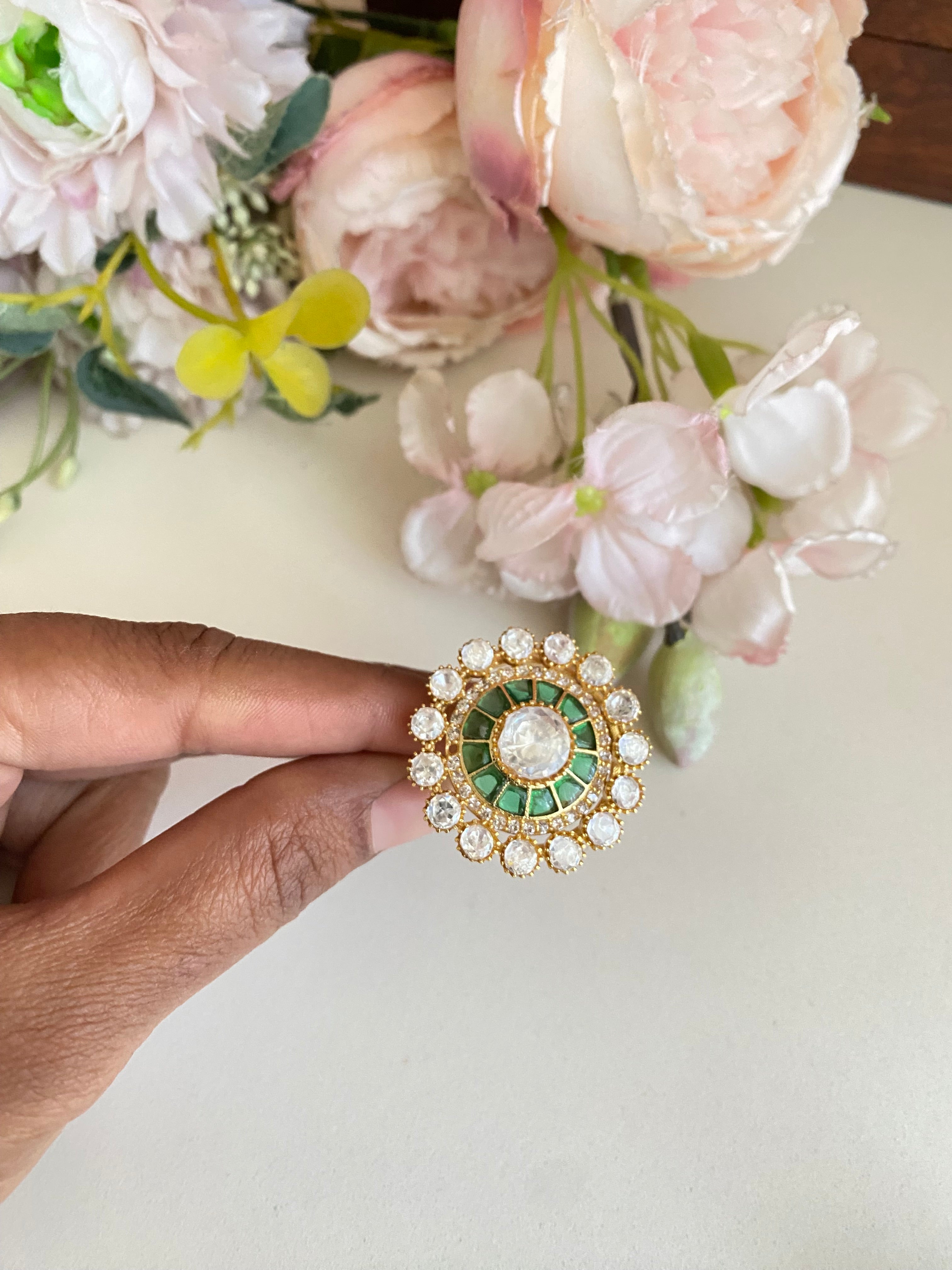 Gold plated Moissanite Ring