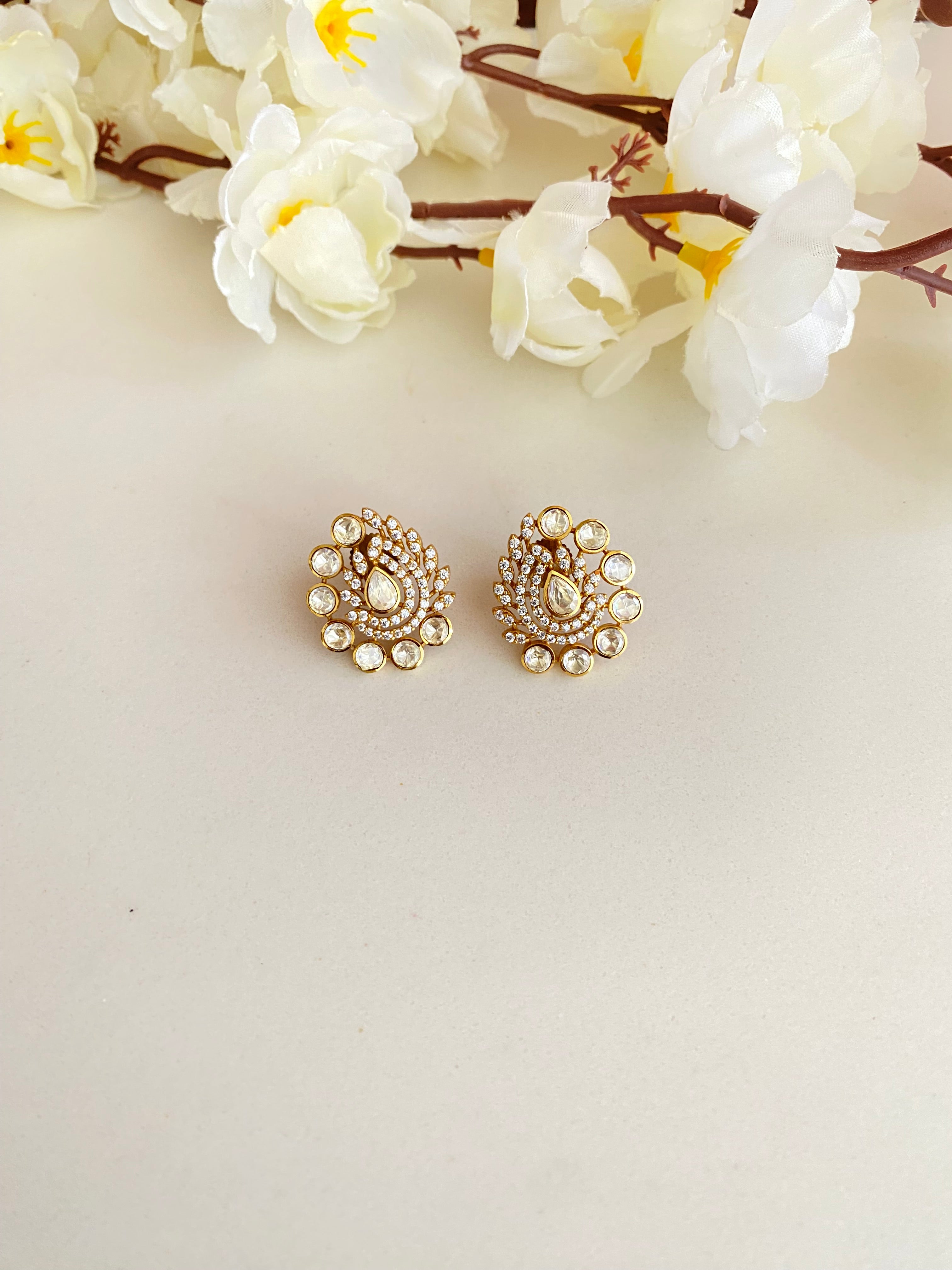 Gold plated Moissanite Earrings