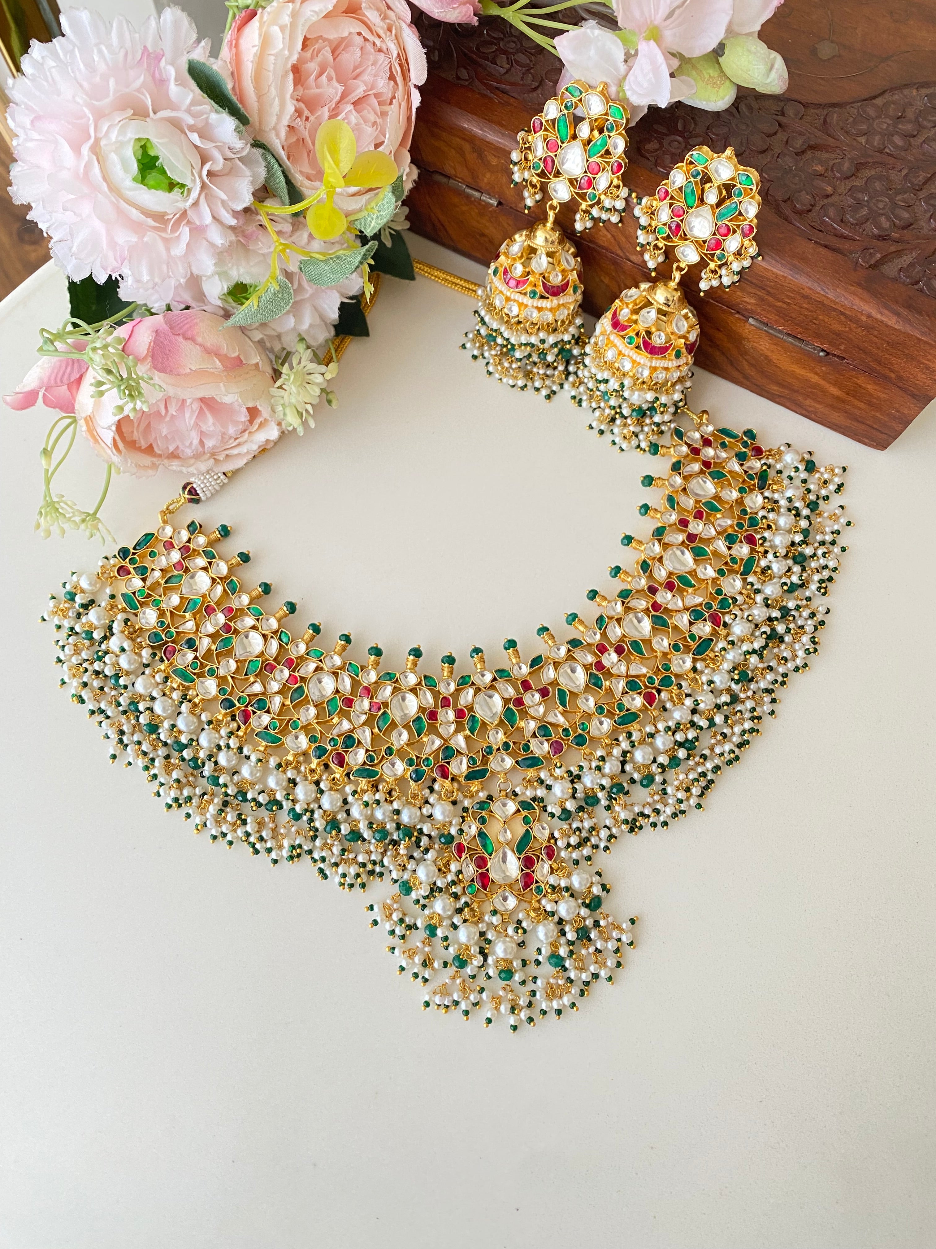 Kundan Multi color Bridal Necklace Set