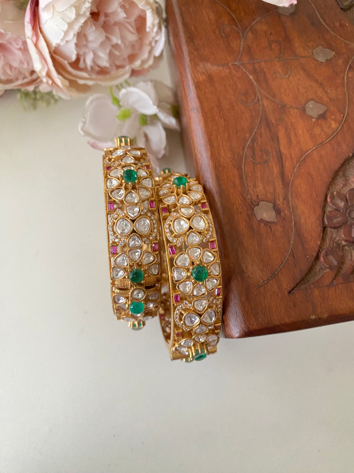 Gold plated Moissanite Bangles