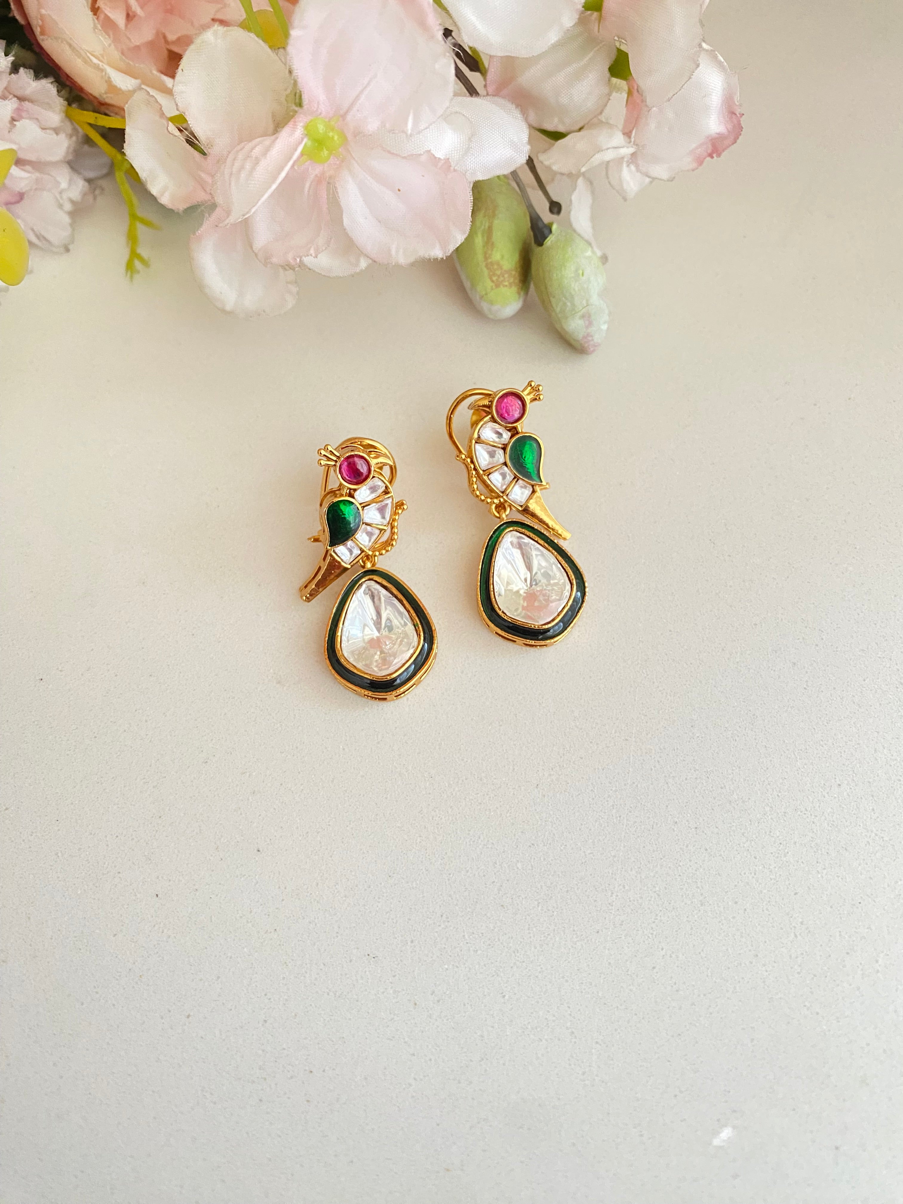 Gold plated Moissanite Earrings