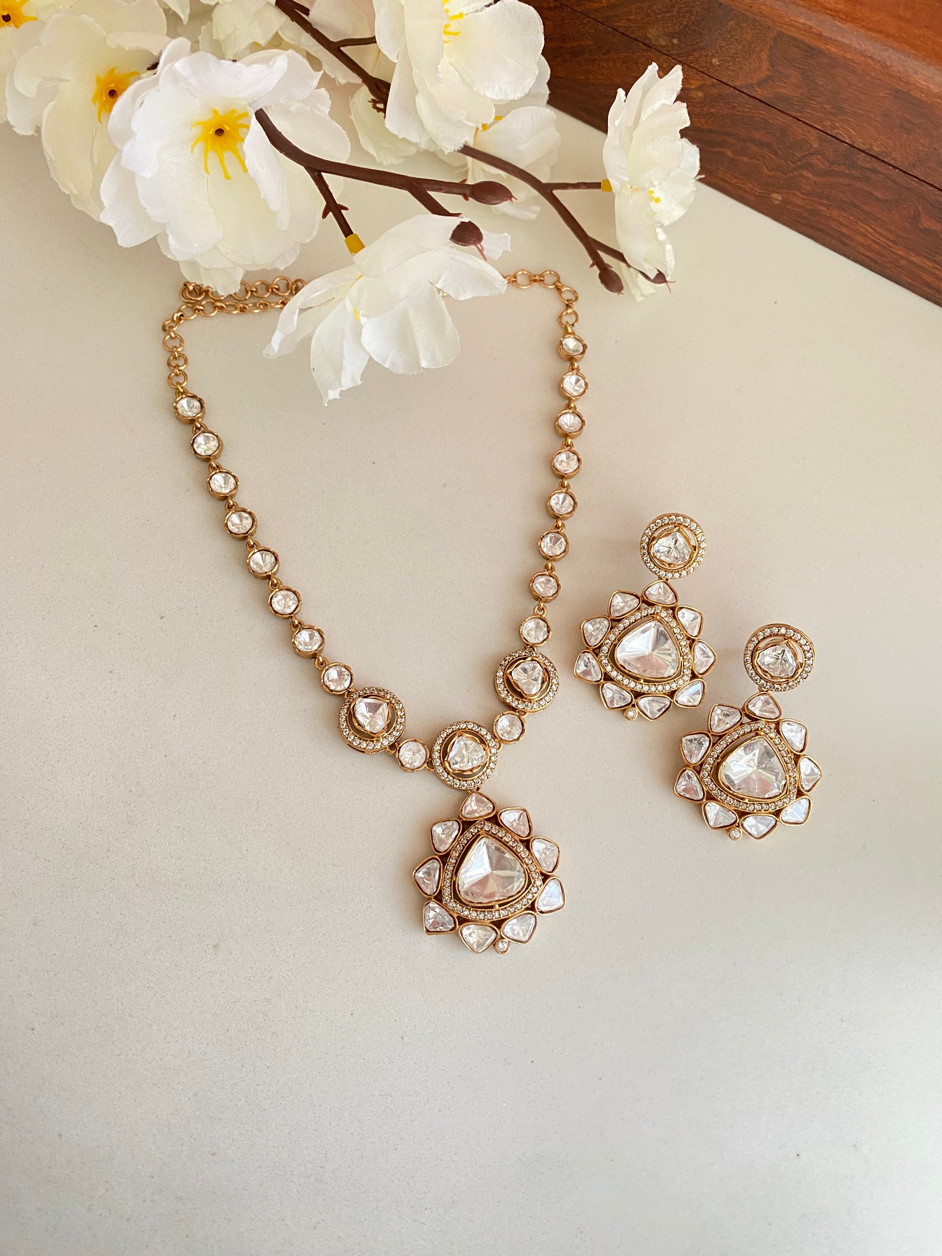 Gold plated Moissanite Necklace
