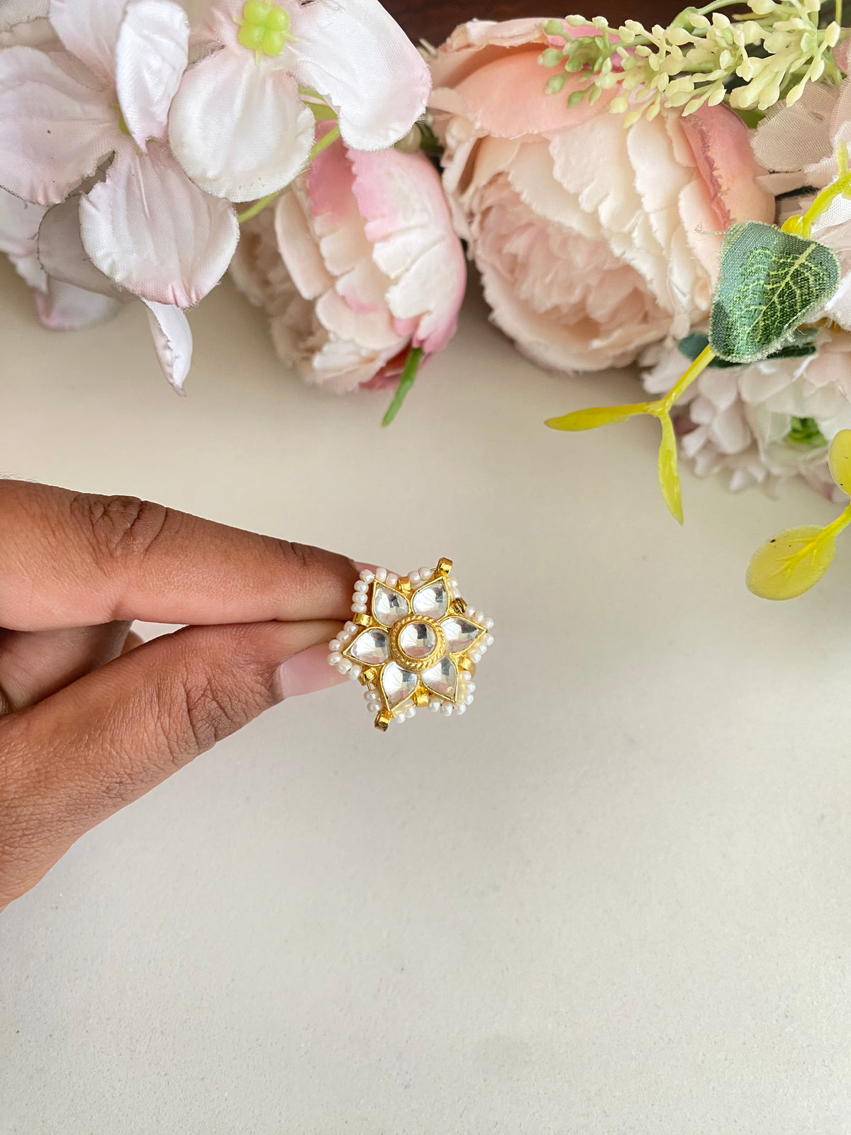 Gold plated Kundan Ring