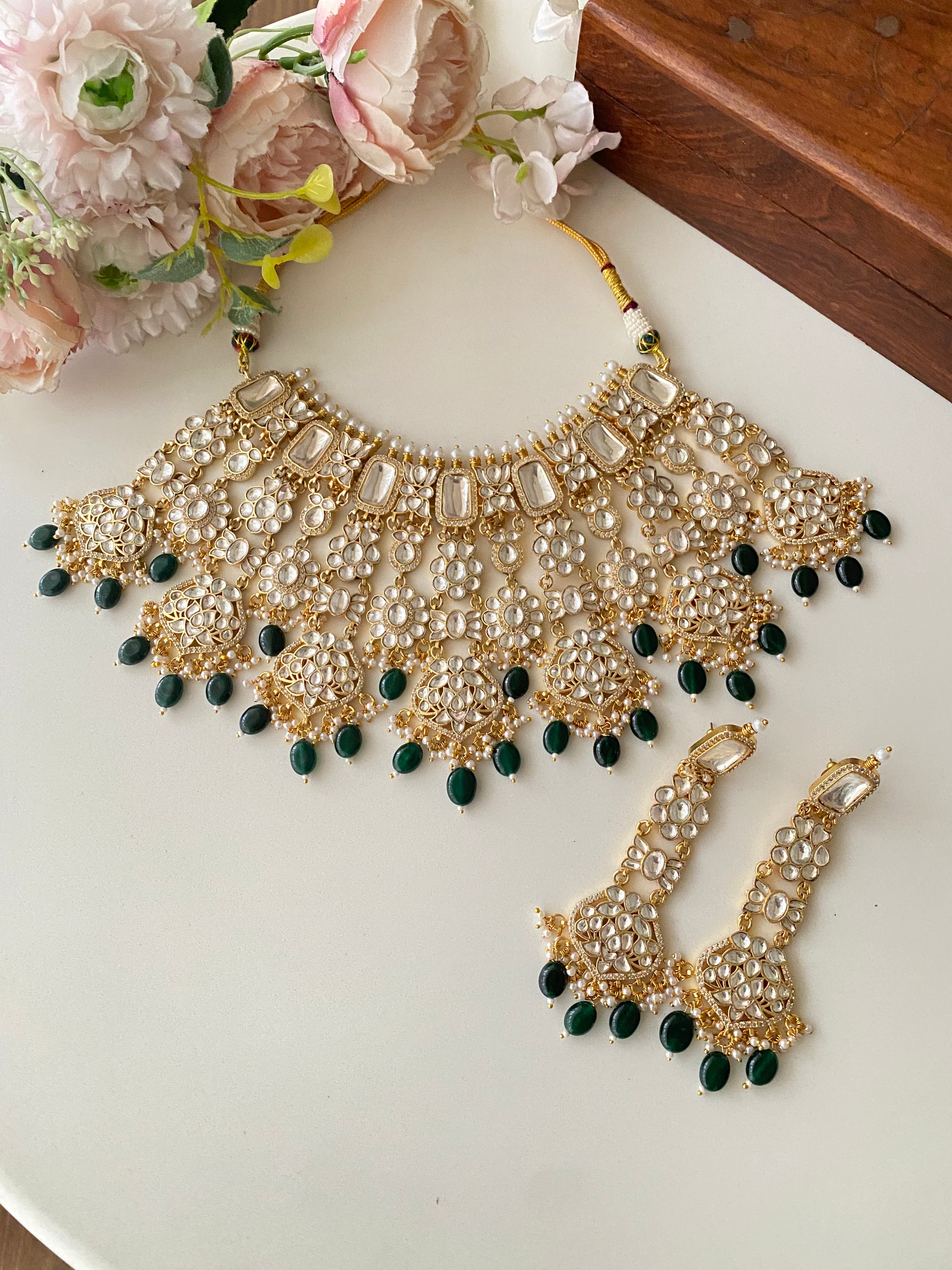 Gold plated Kundan Bridal Necklace Set