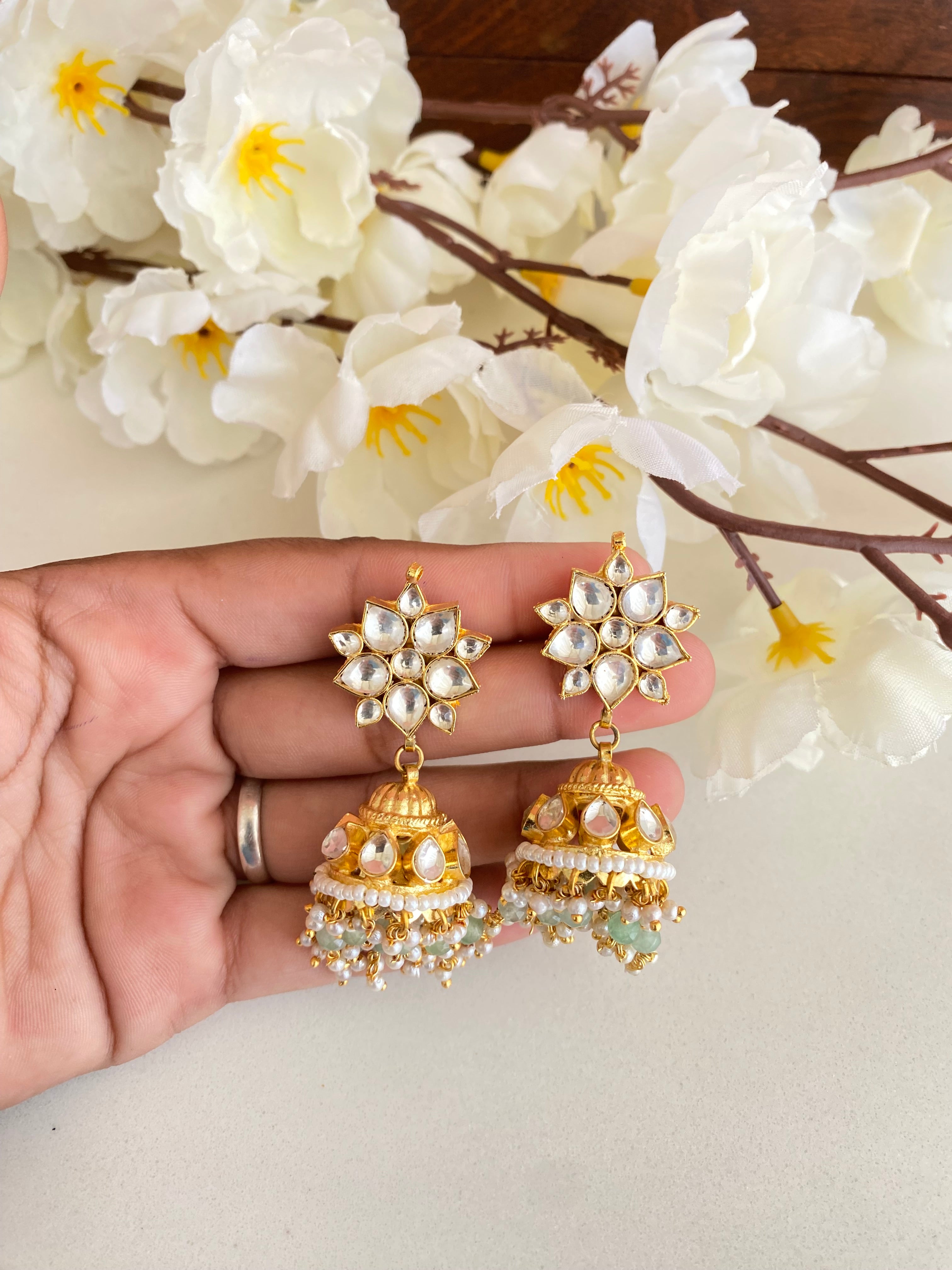 Gold Plated Kundan Jhumka