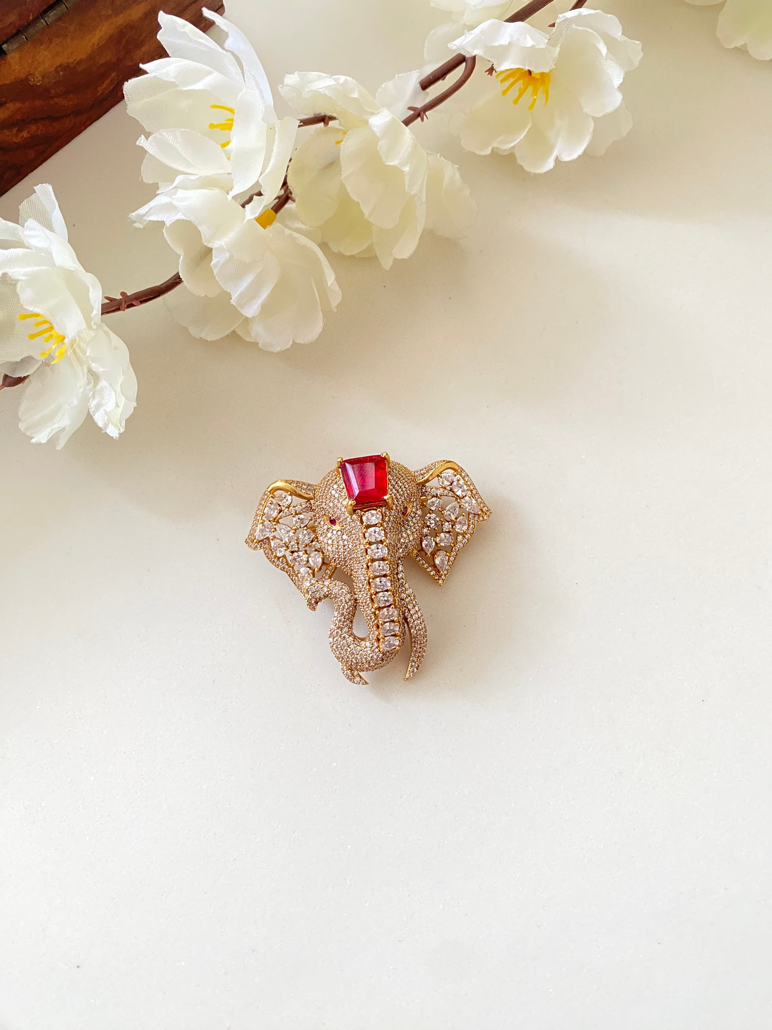 Moissanite Brooch