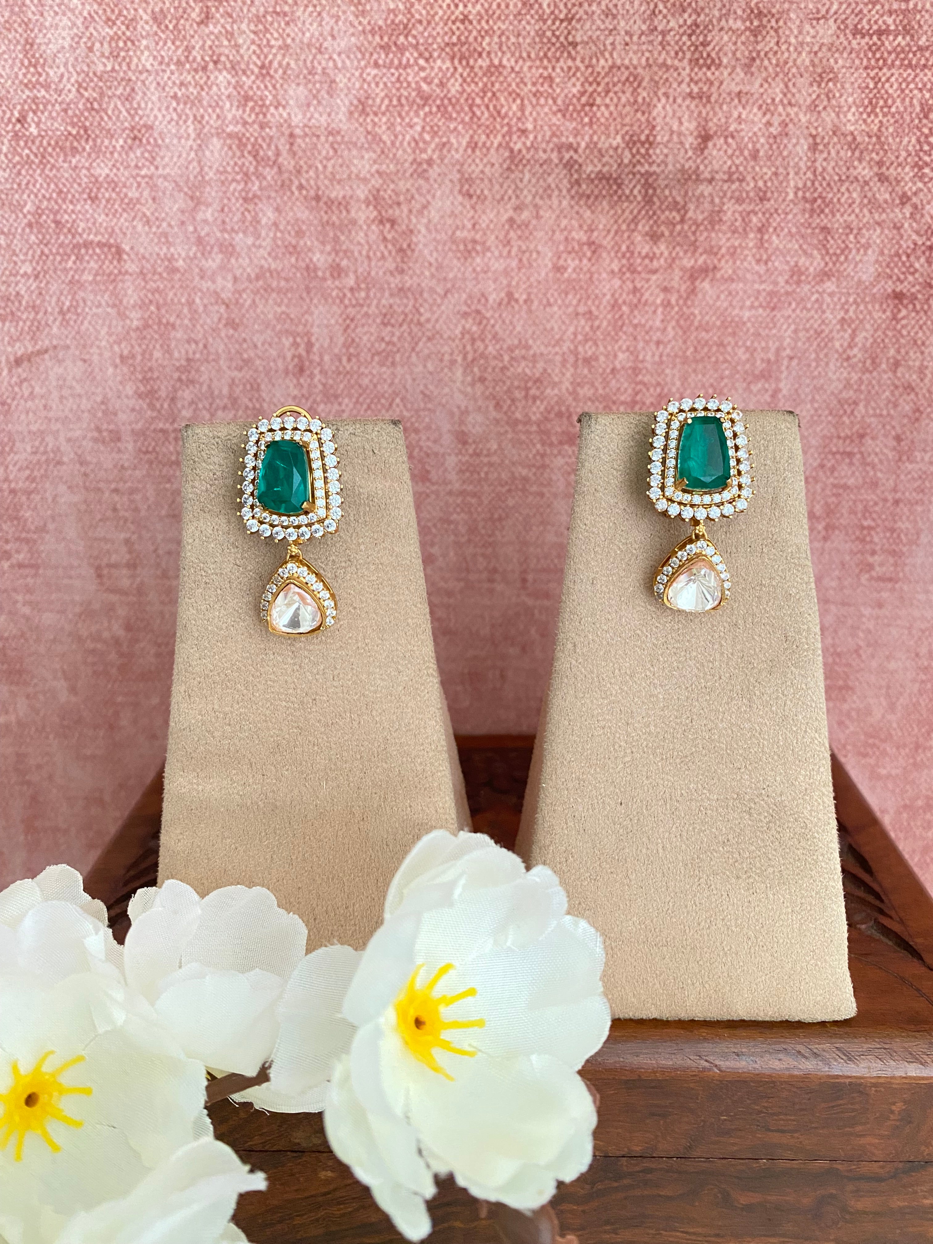 Gold plated Moissanite Earrings