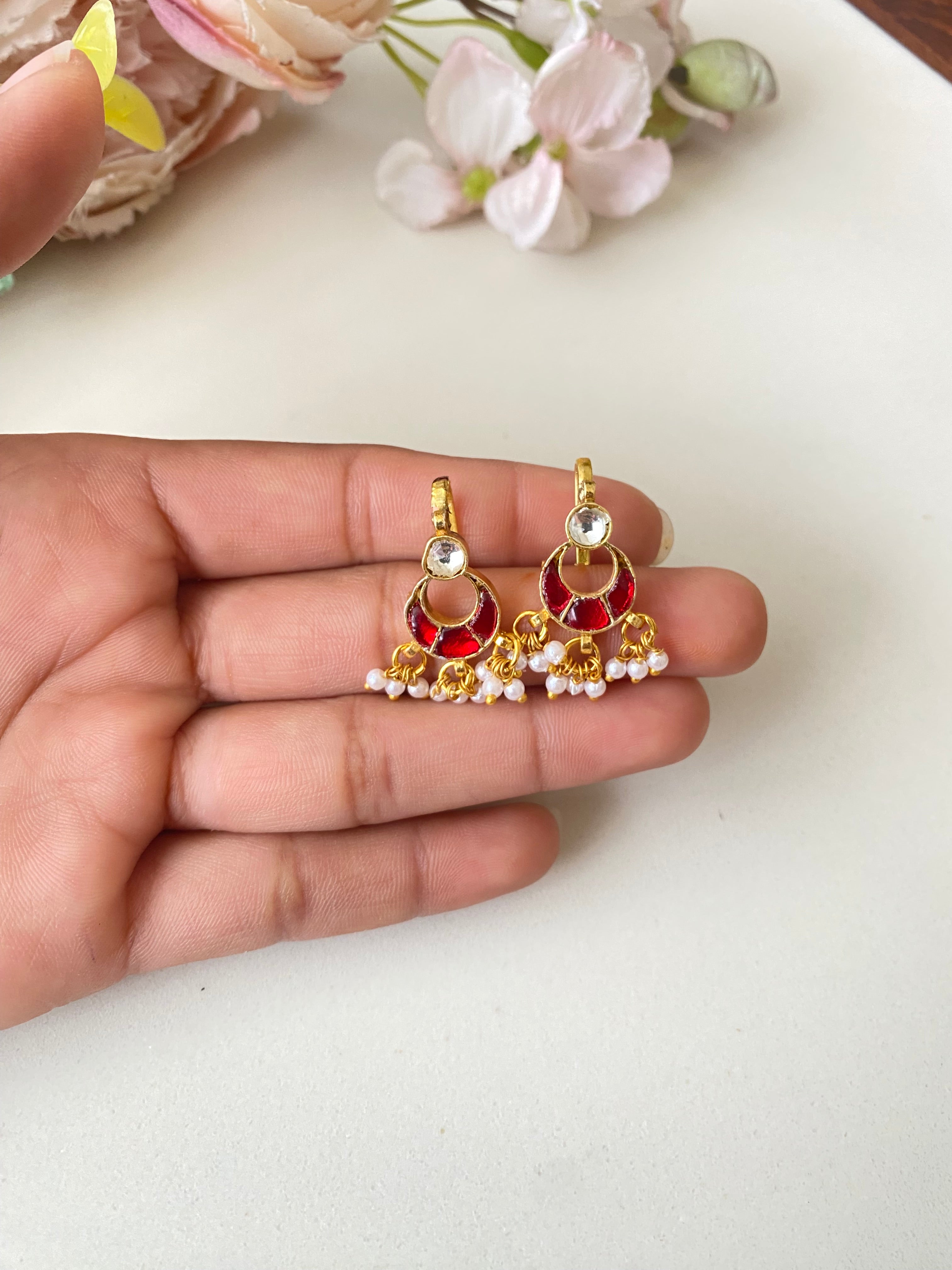 Gold plated Kundan Ear Cuff