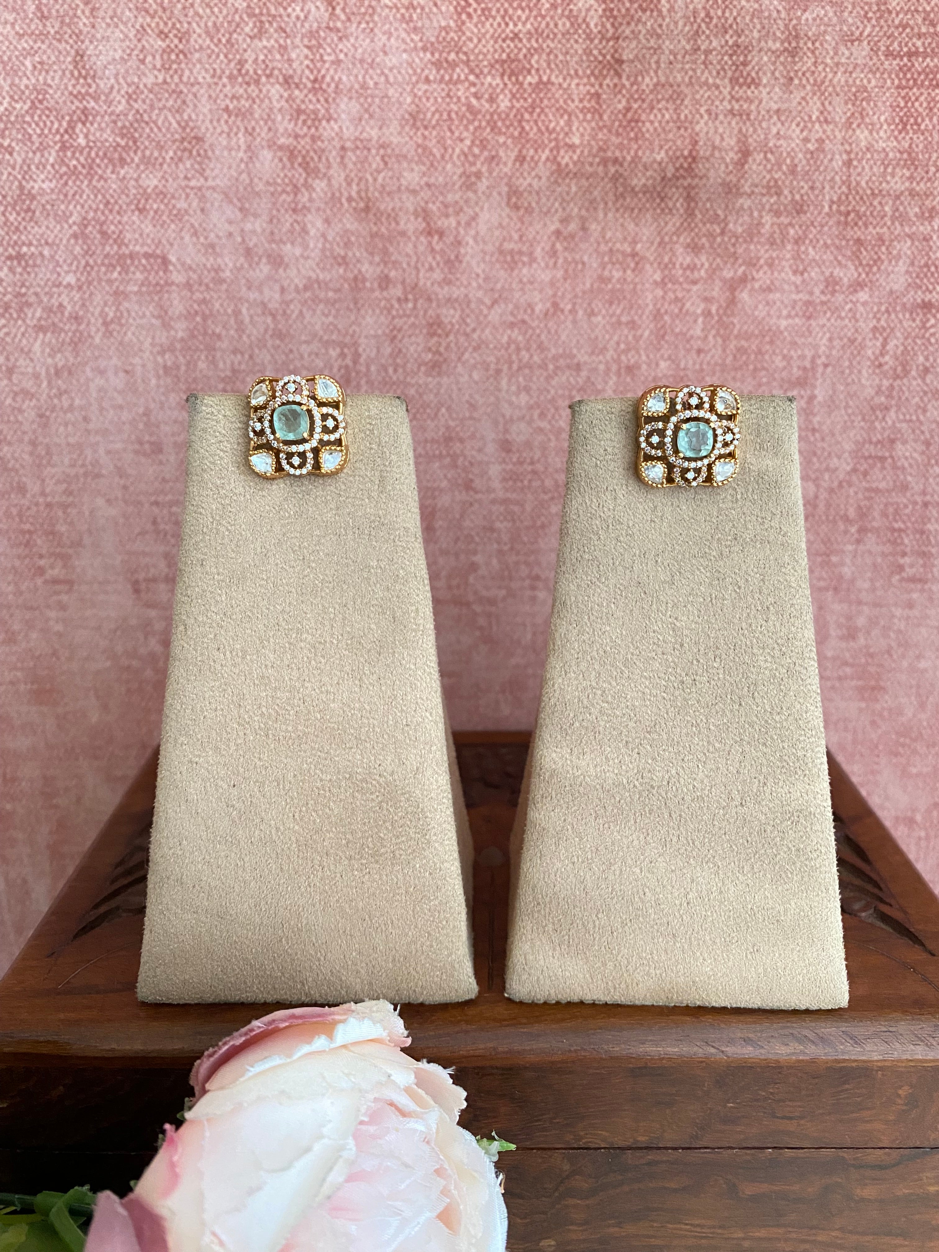 Gold plated Moissanite Studs