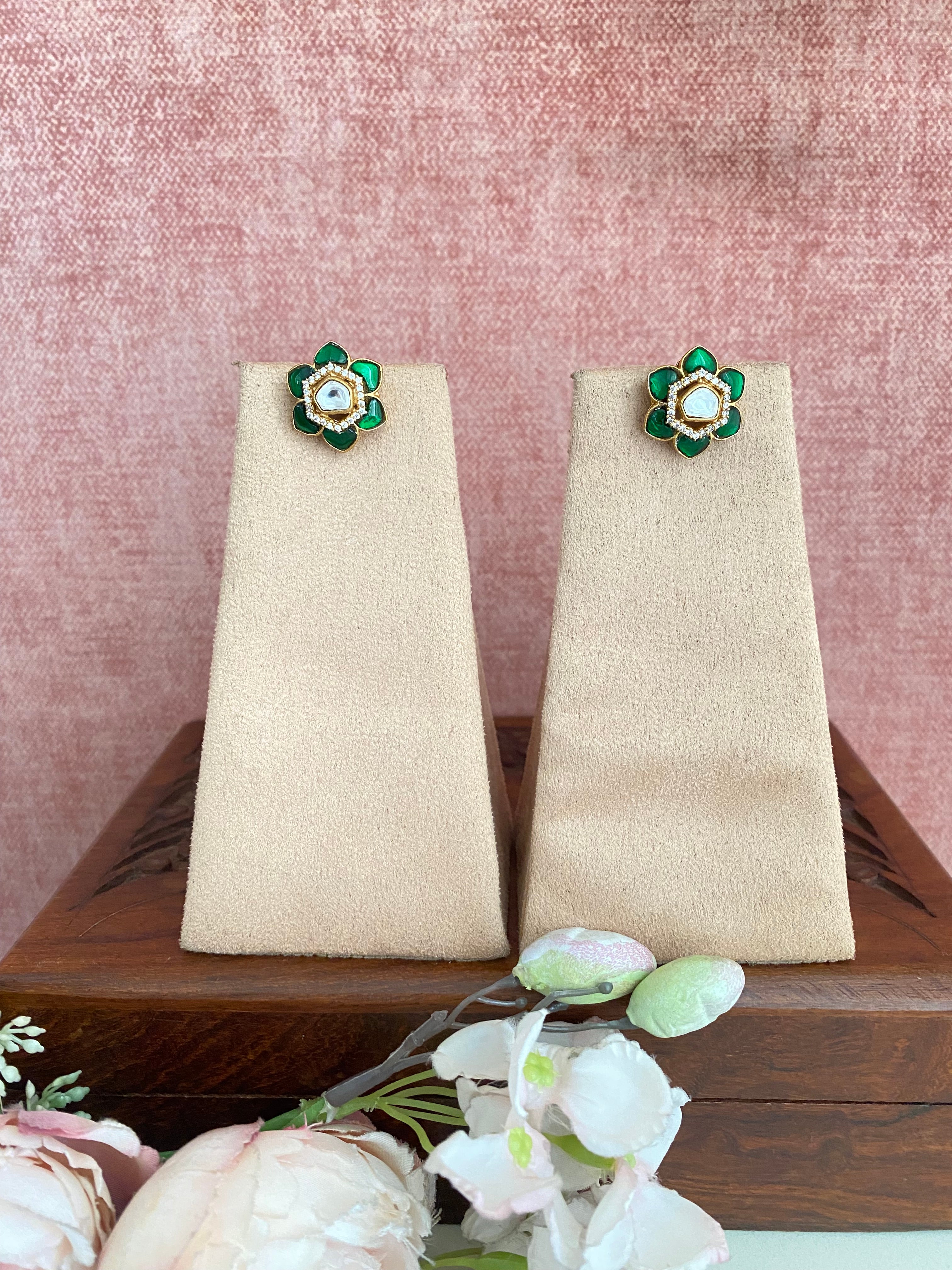 Gold plated Moissanite studs