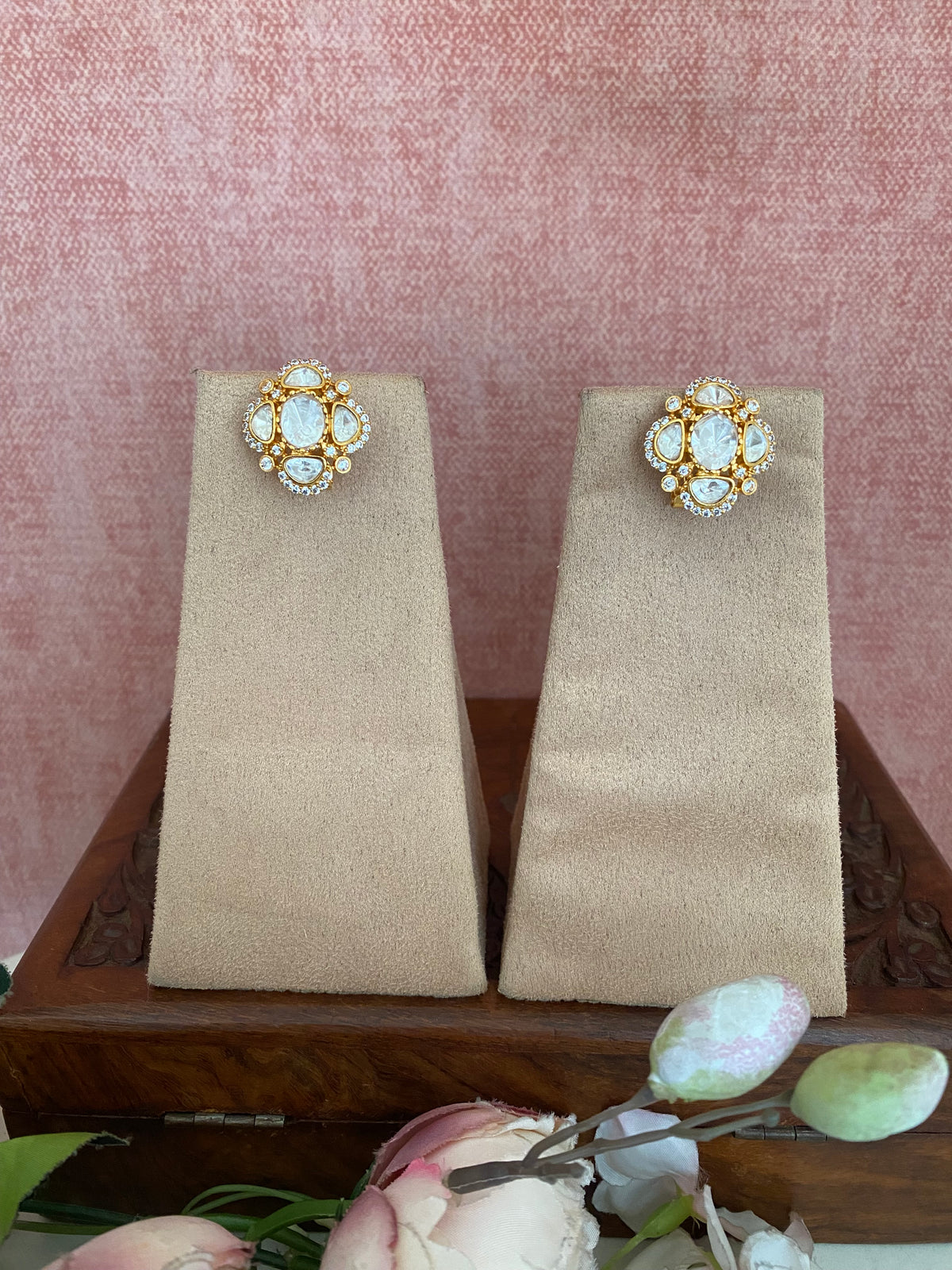 Gold plated Moissanite studs