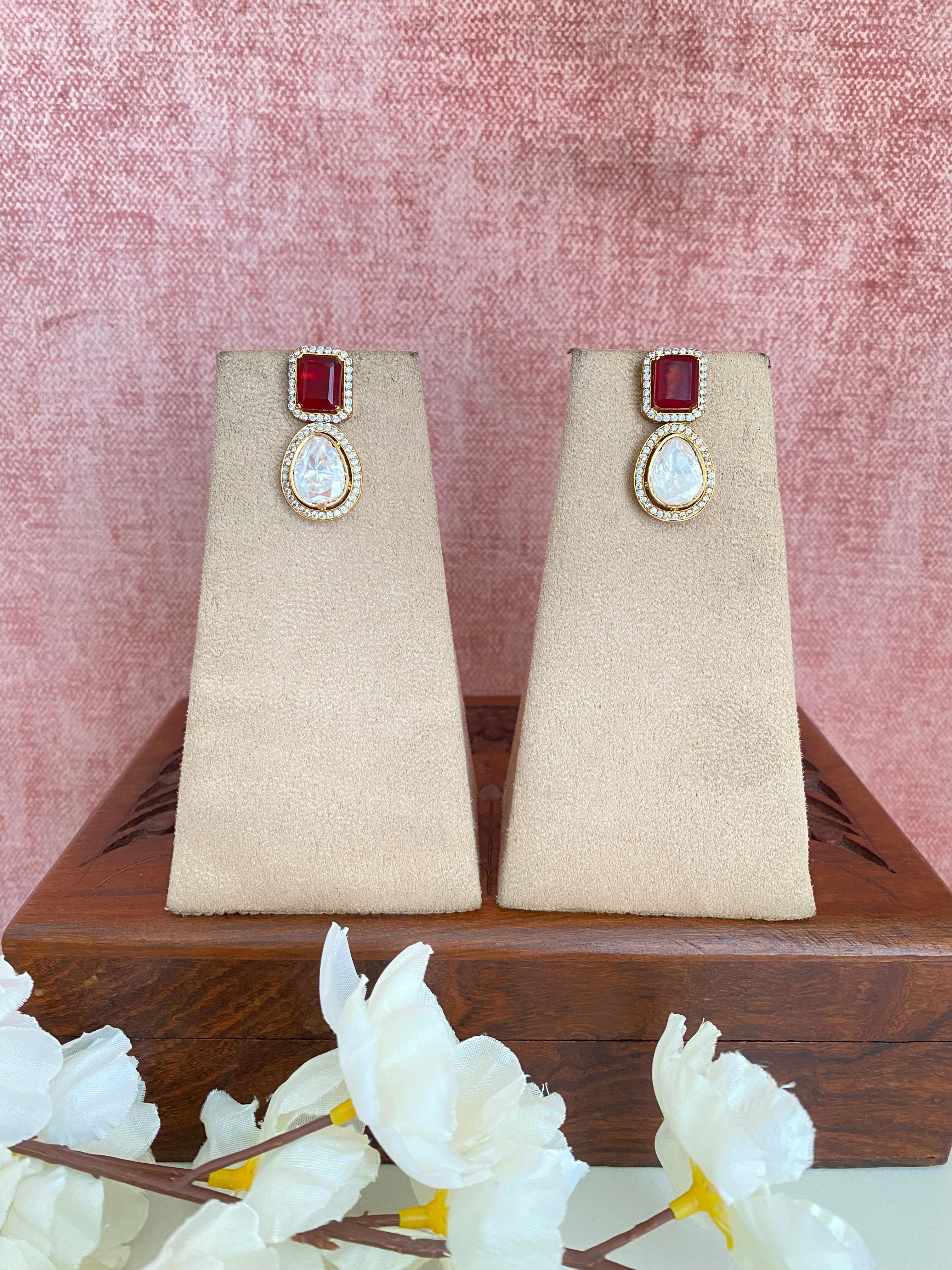 Gold plated Moissanite Earrings