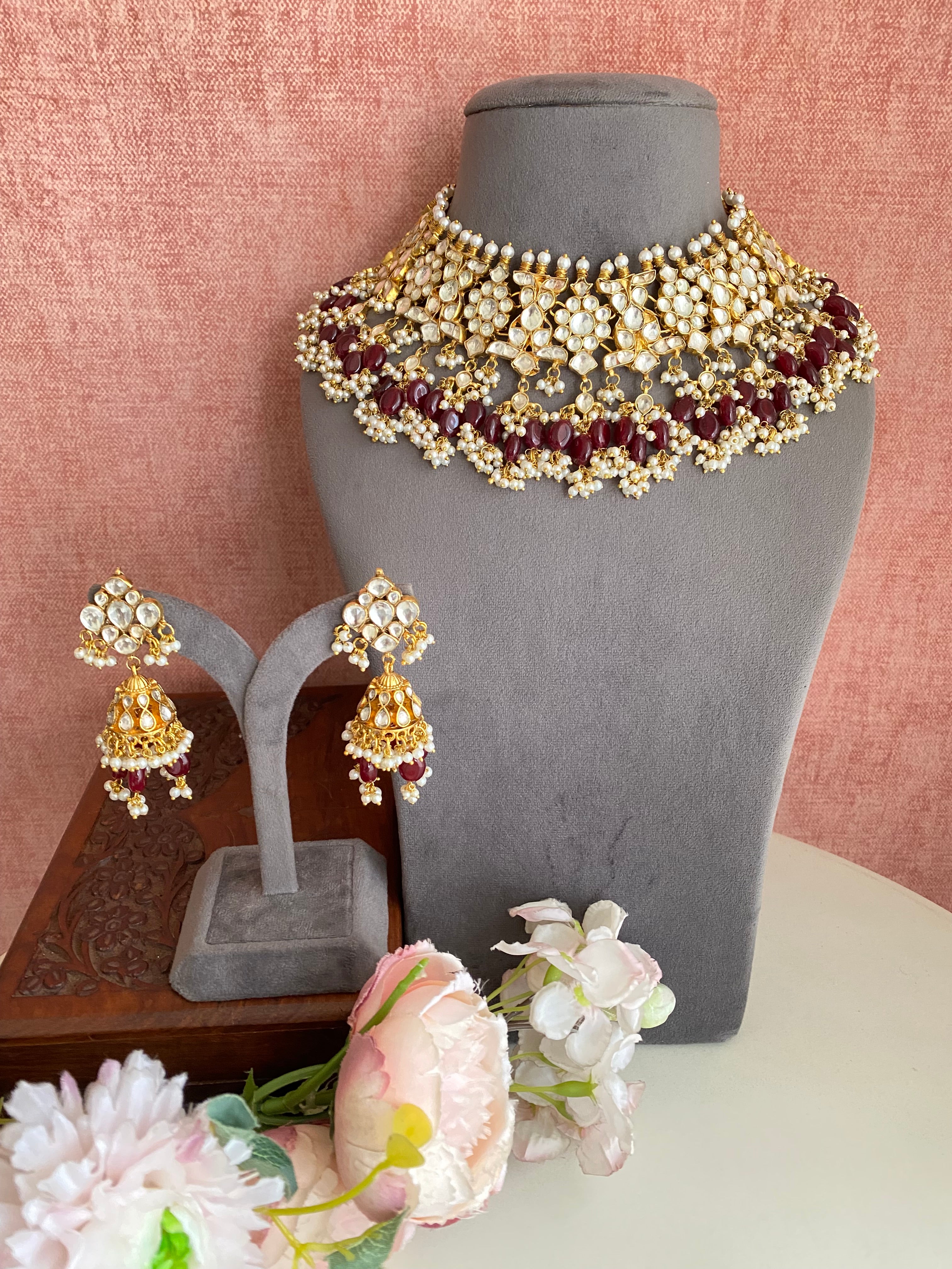Gold plated Kundan Necklace Set