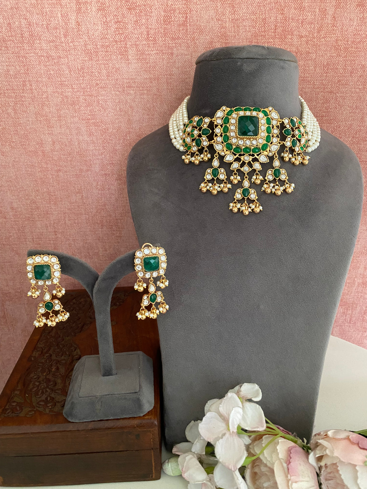 Moissanite Polki Necklace Set