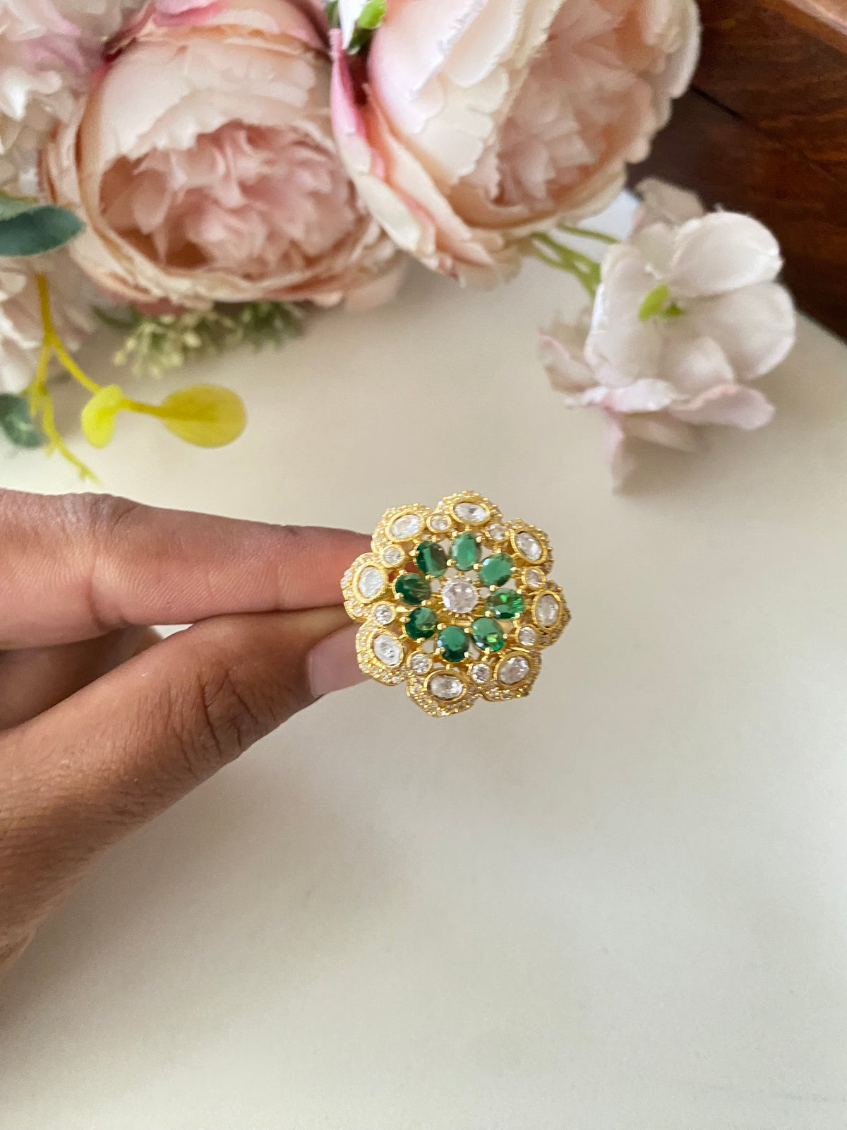 Gold plated Moissanite Ring