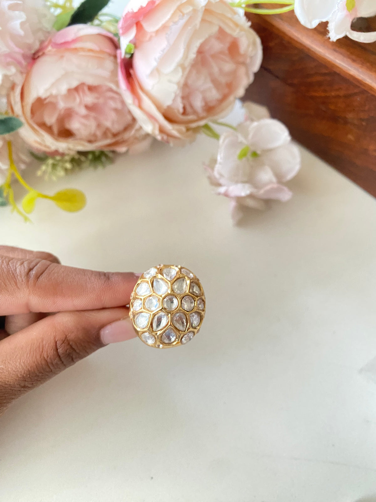 Gold plated Moissanite Ring