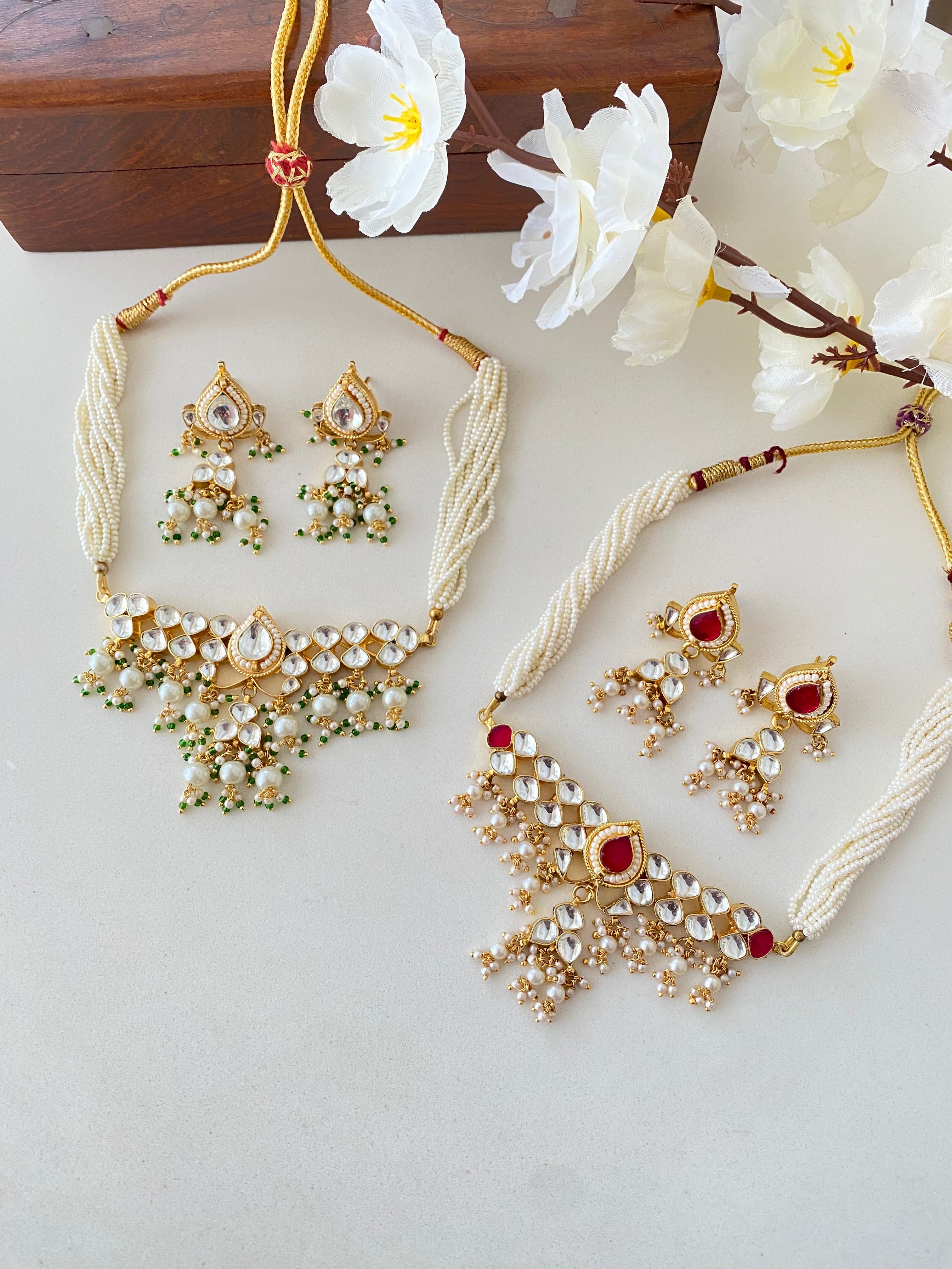 Gold plated Kundan choker set