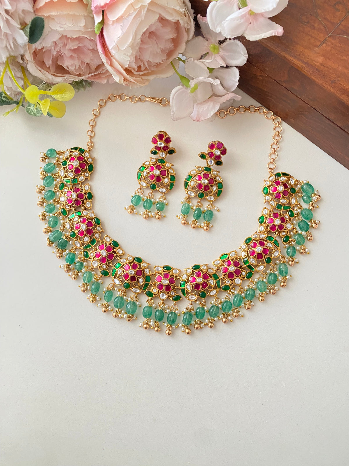 Gold plated Mossanite Multi Necklace Set