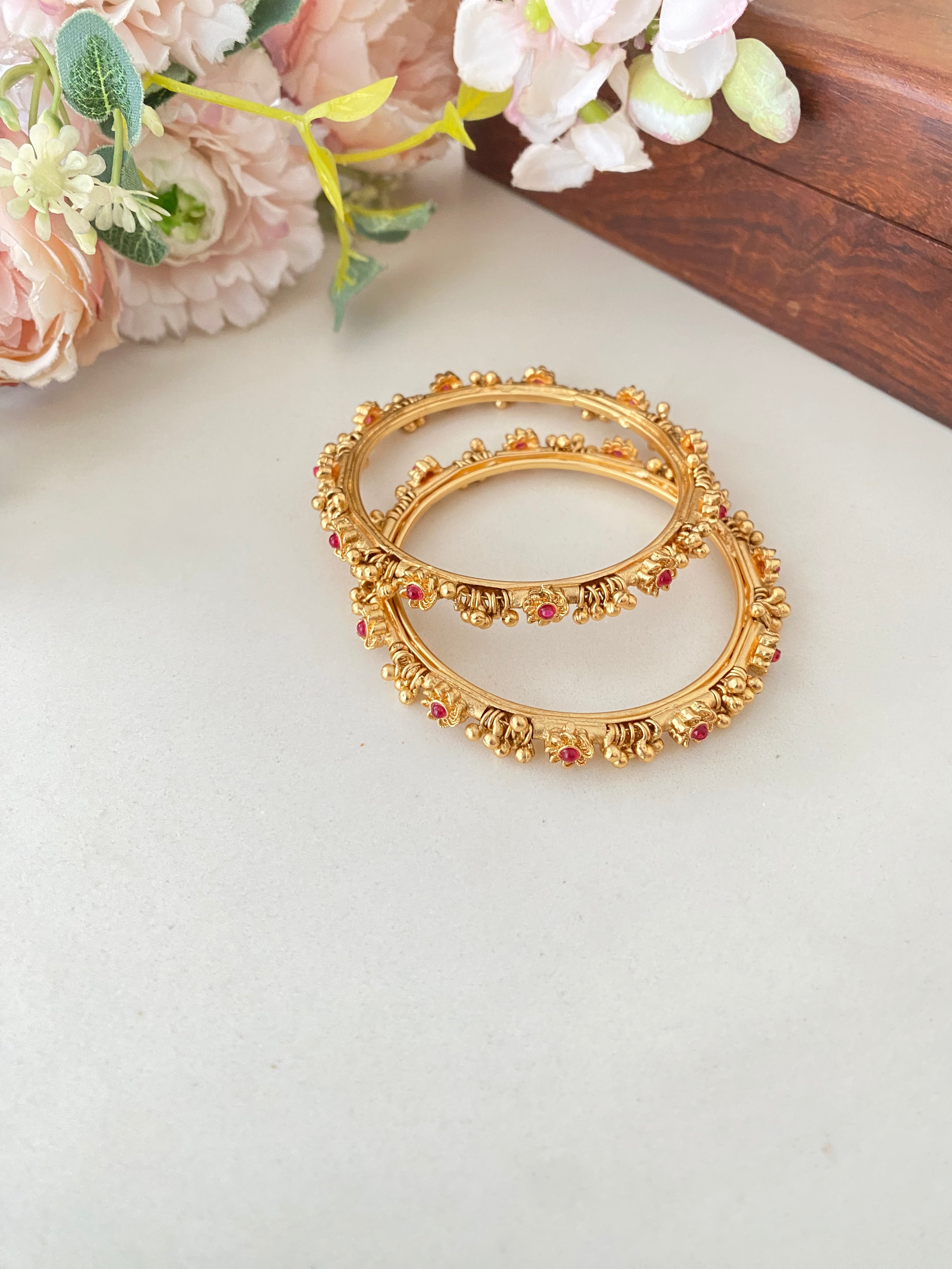 Gold plated Moissanite Bangles