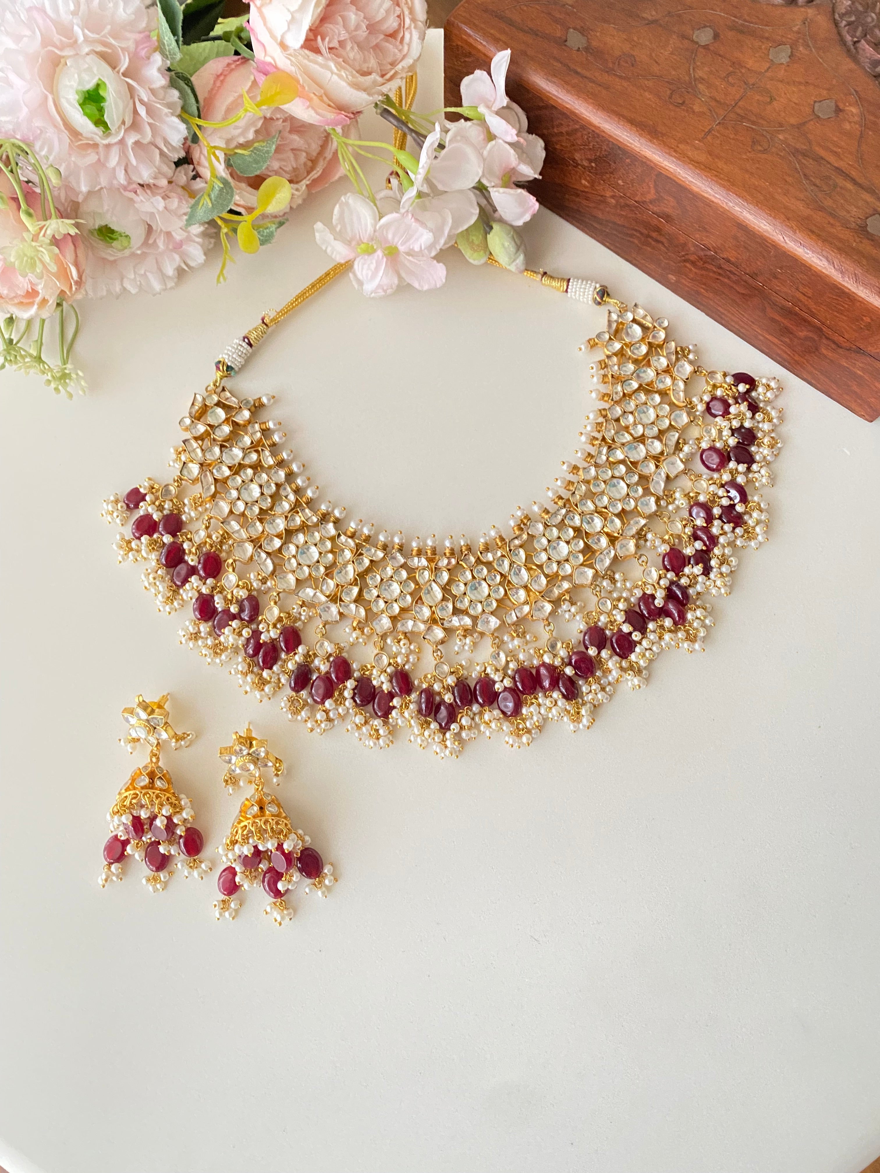Gold plated Kundan Necklace Set