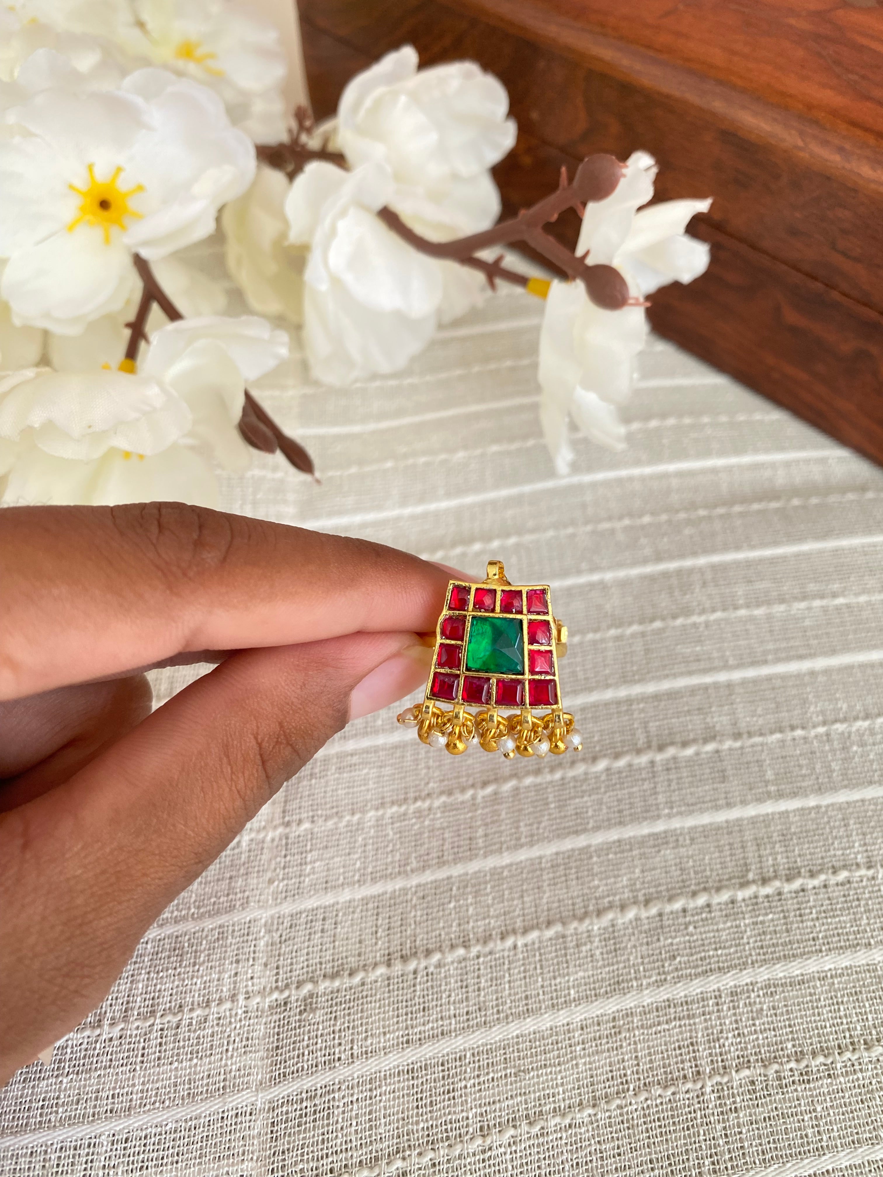 Gold plated Kundan Ring