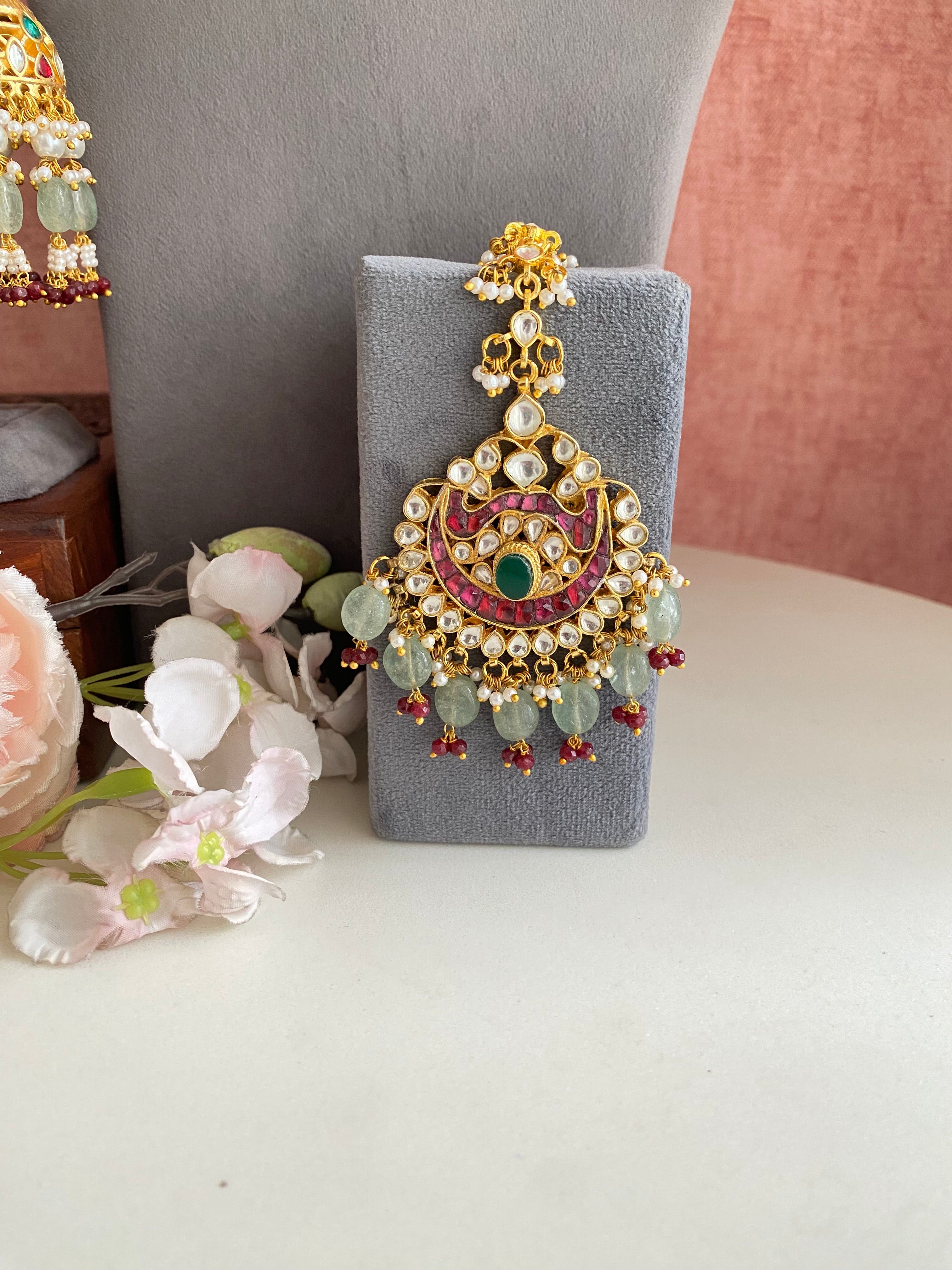 Multi color Kundan Bridal Double set