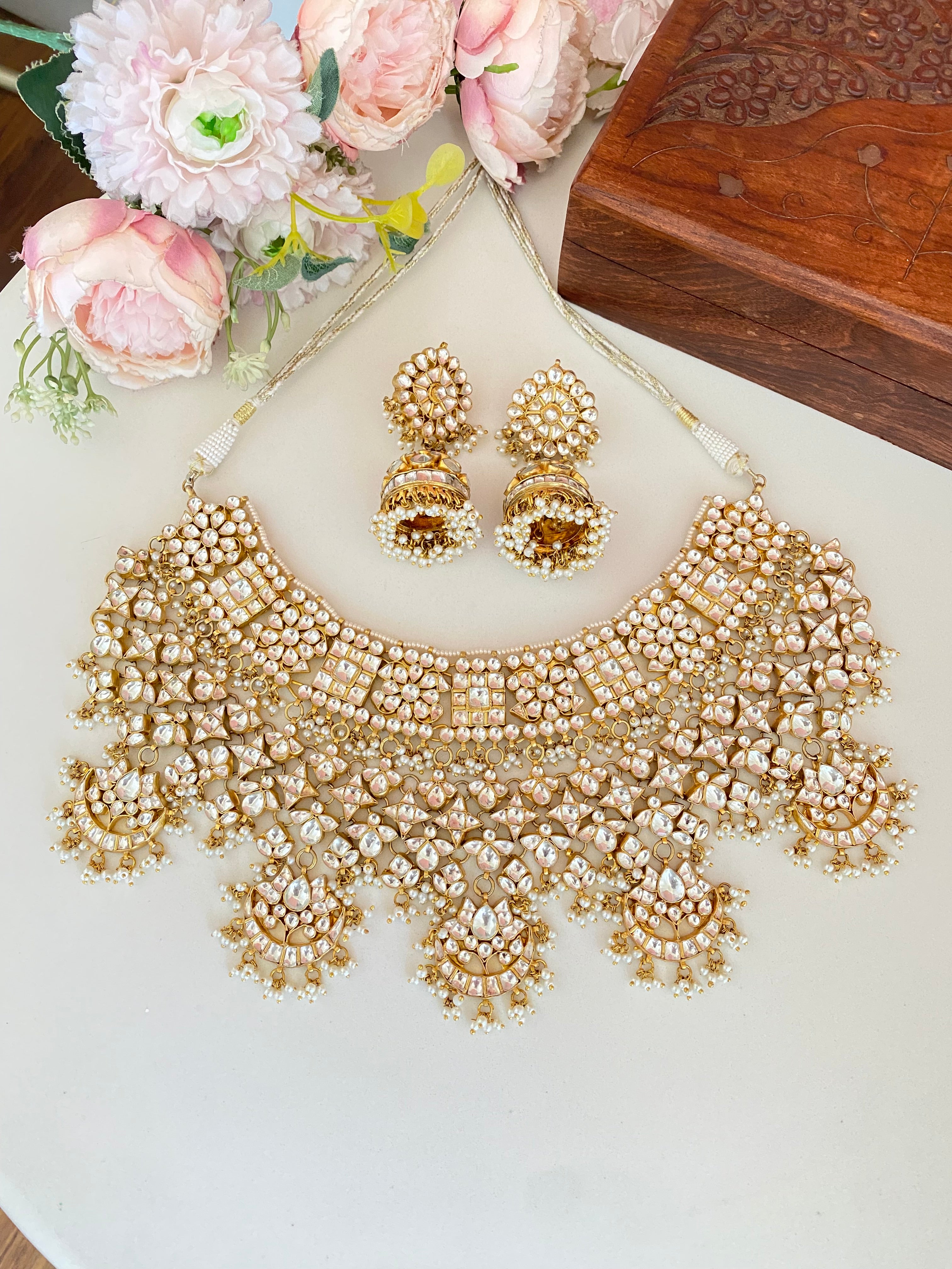 Gold plated Kundan Bridal Necklace Set