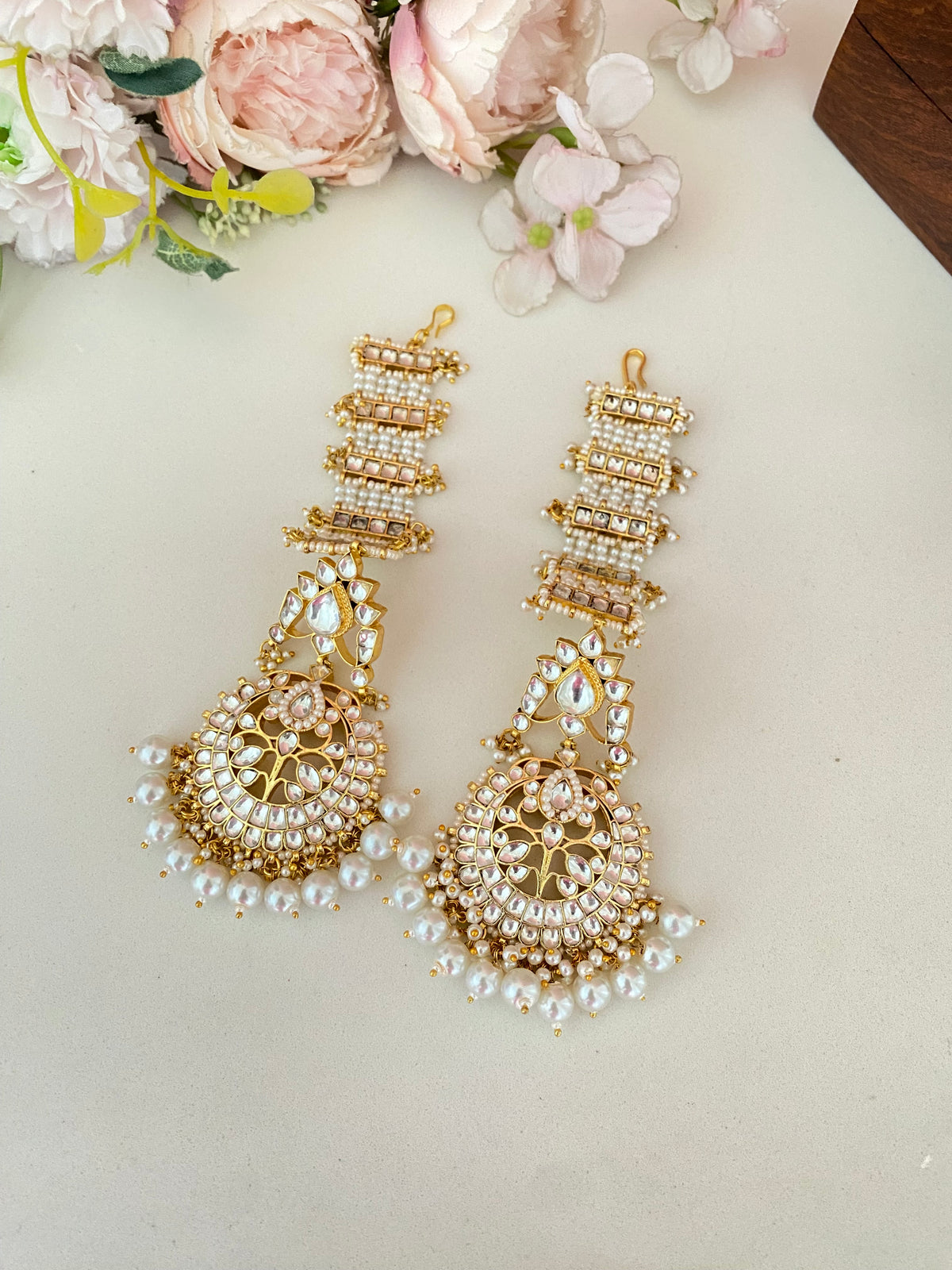 Gold plated Long Kundan  Earring