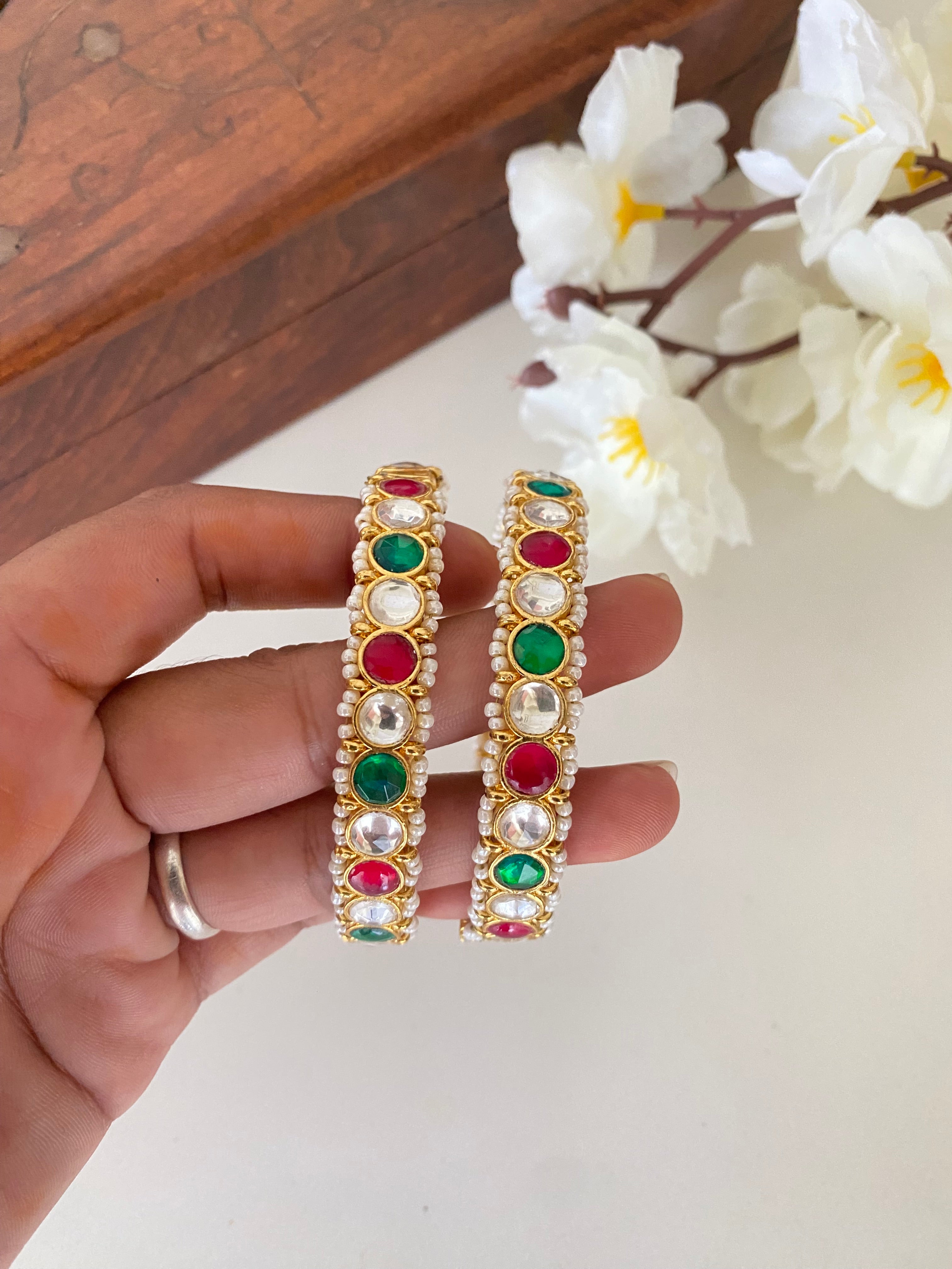 Gold plated Kundan Multi Bangle