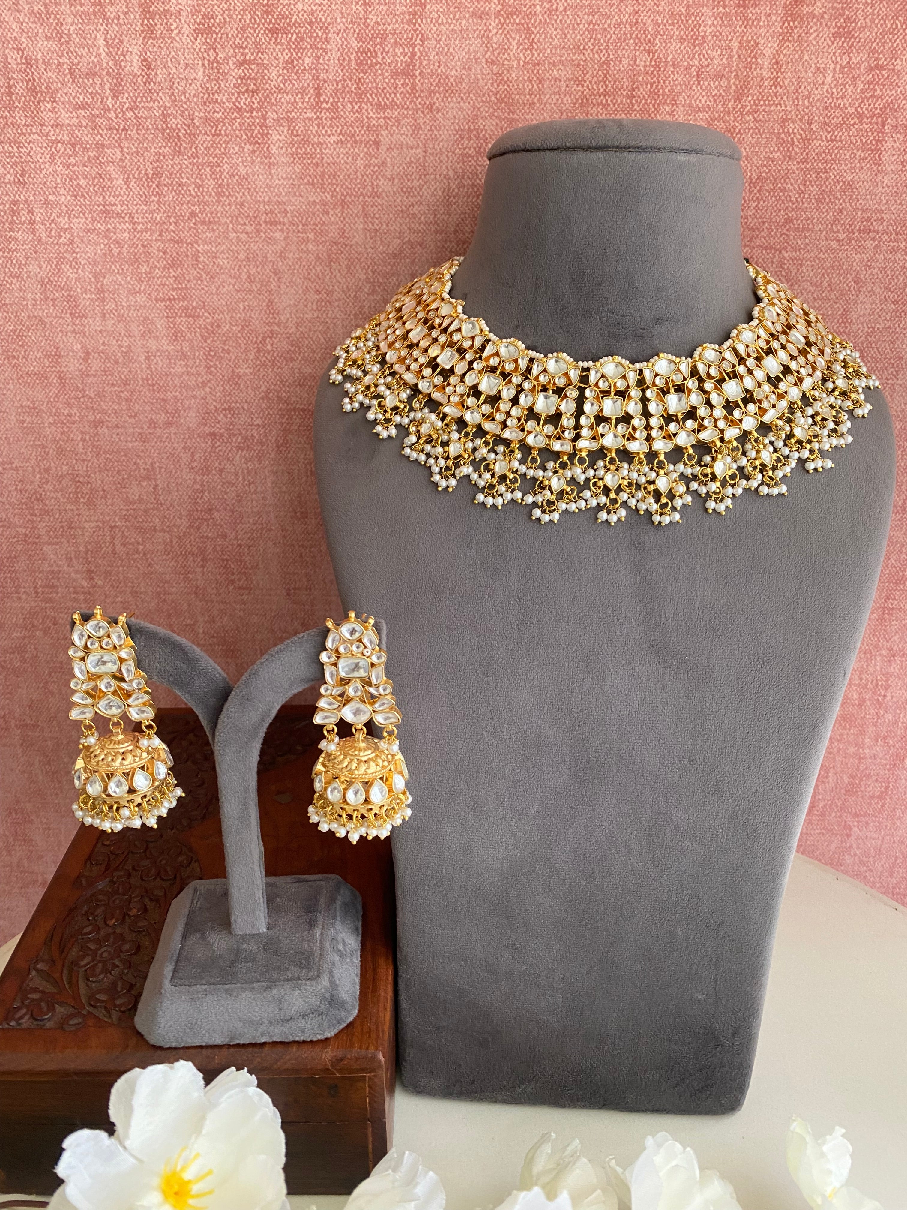 Gold plated Kundan Necklace Set