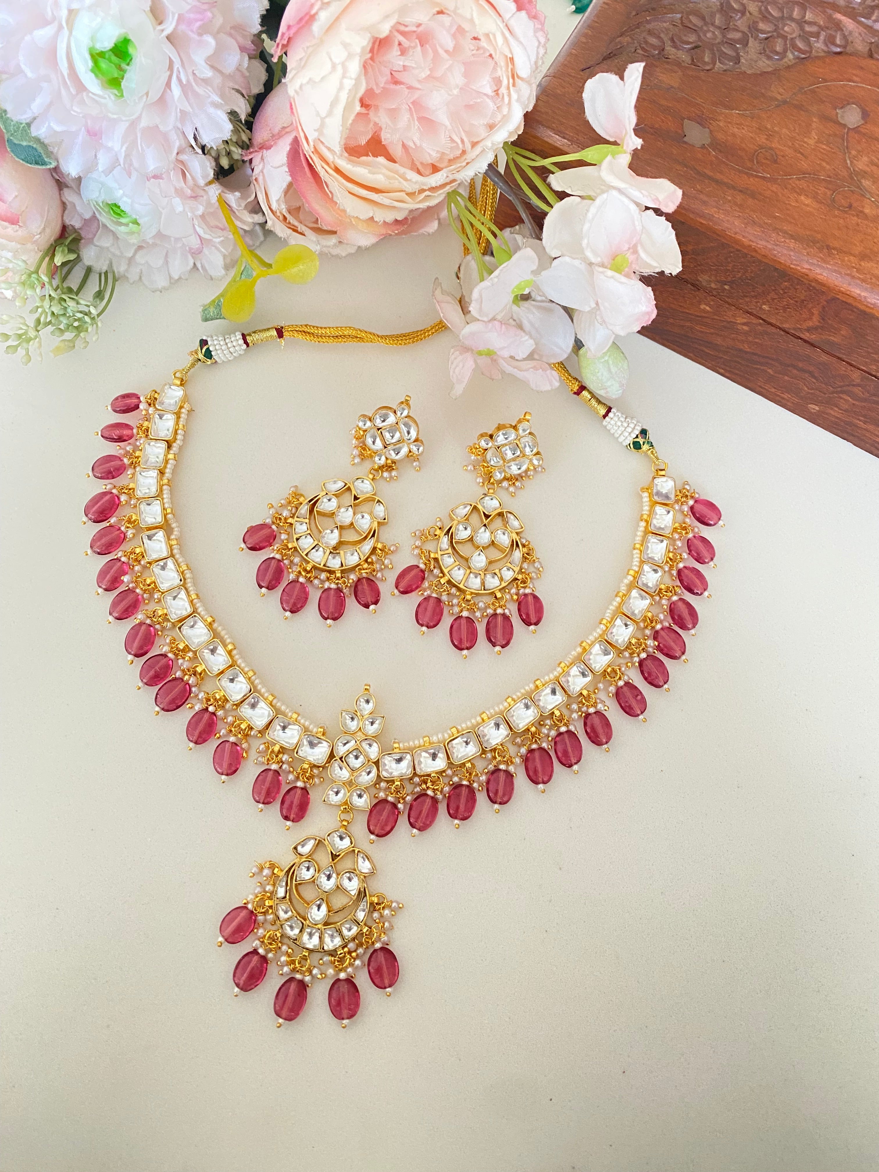 Gold plated Kundan Necklace Set