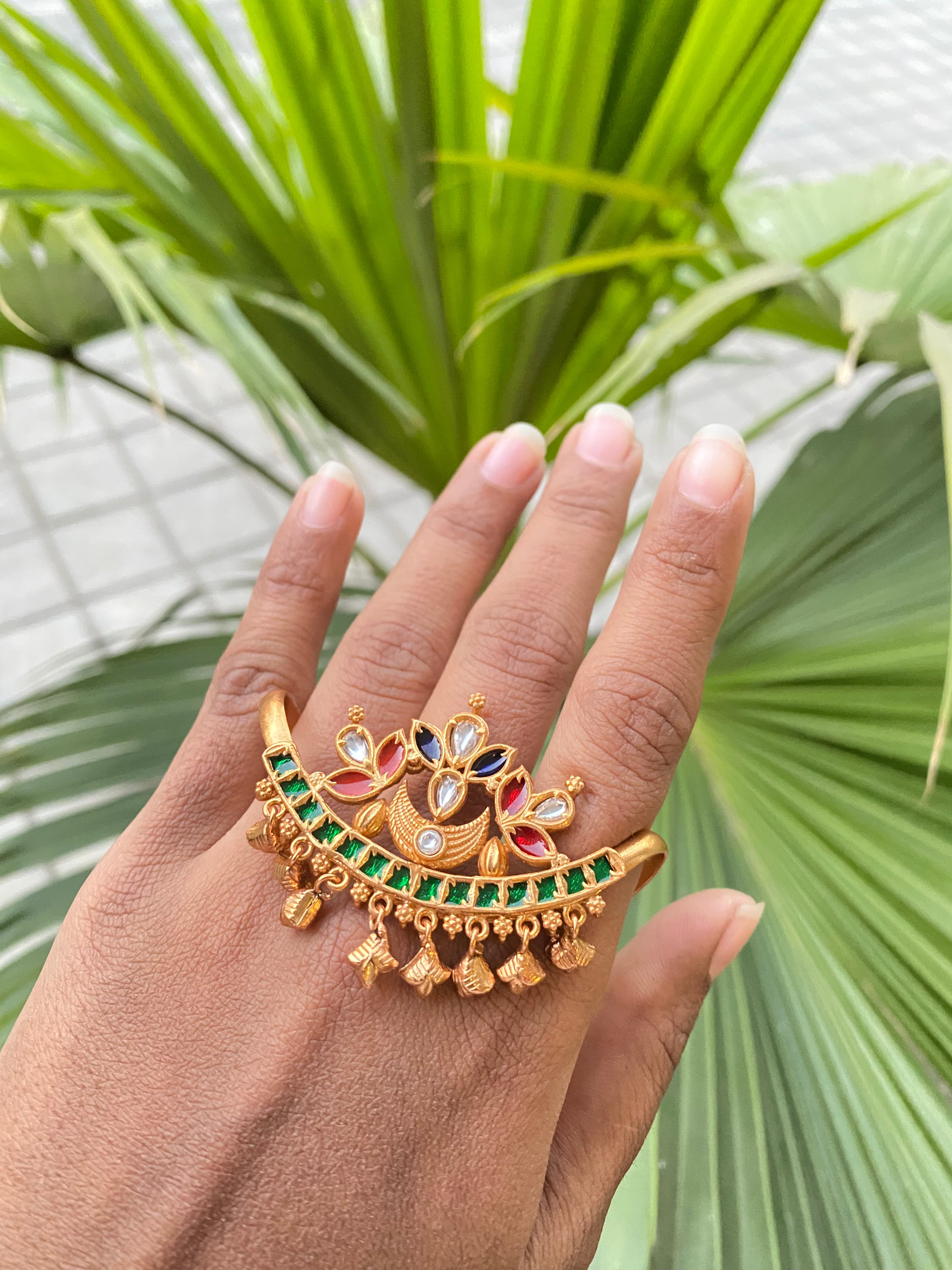 Multicolored 3- finger Ring