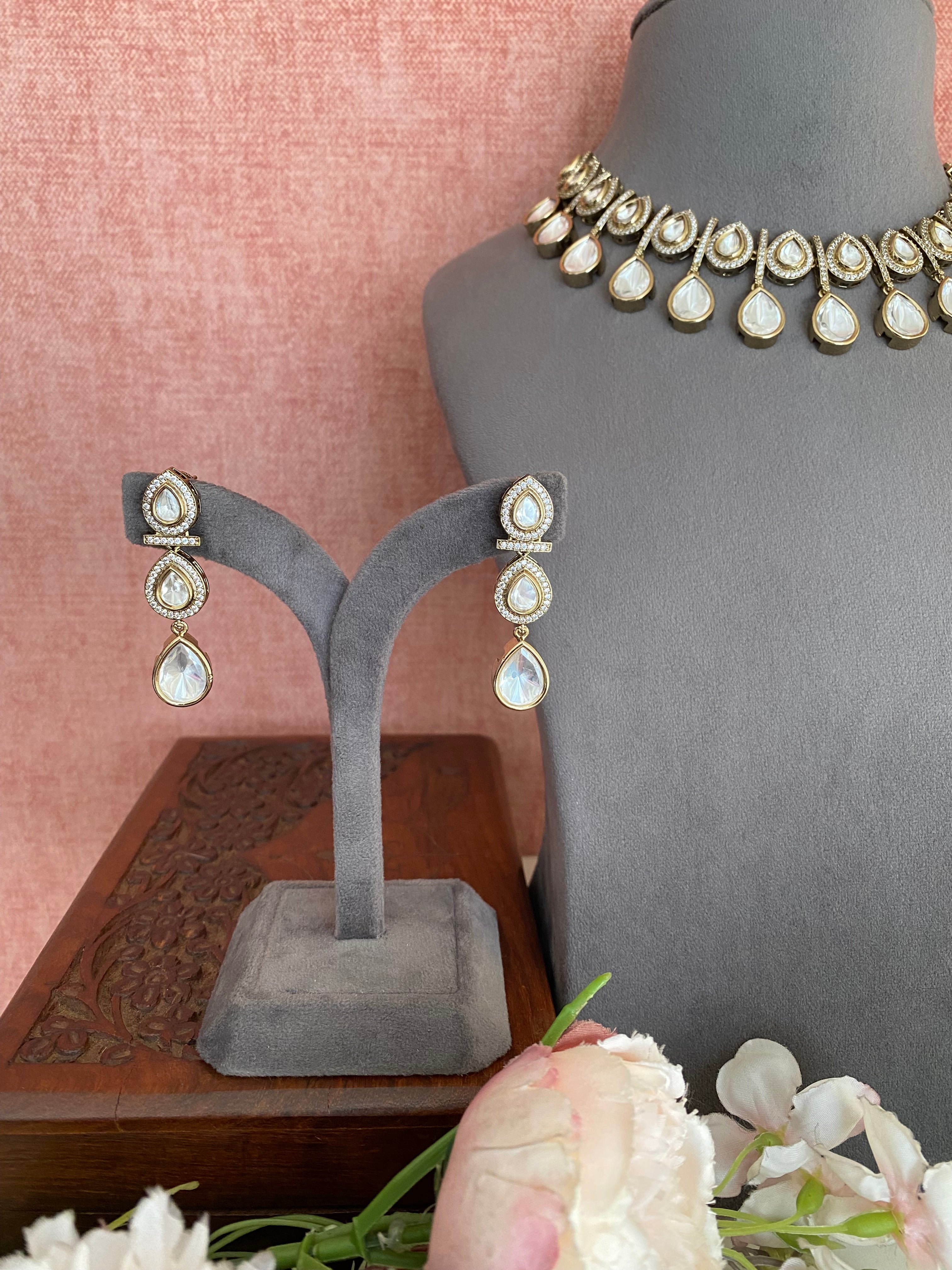 Moissanite Polki Necklace Set