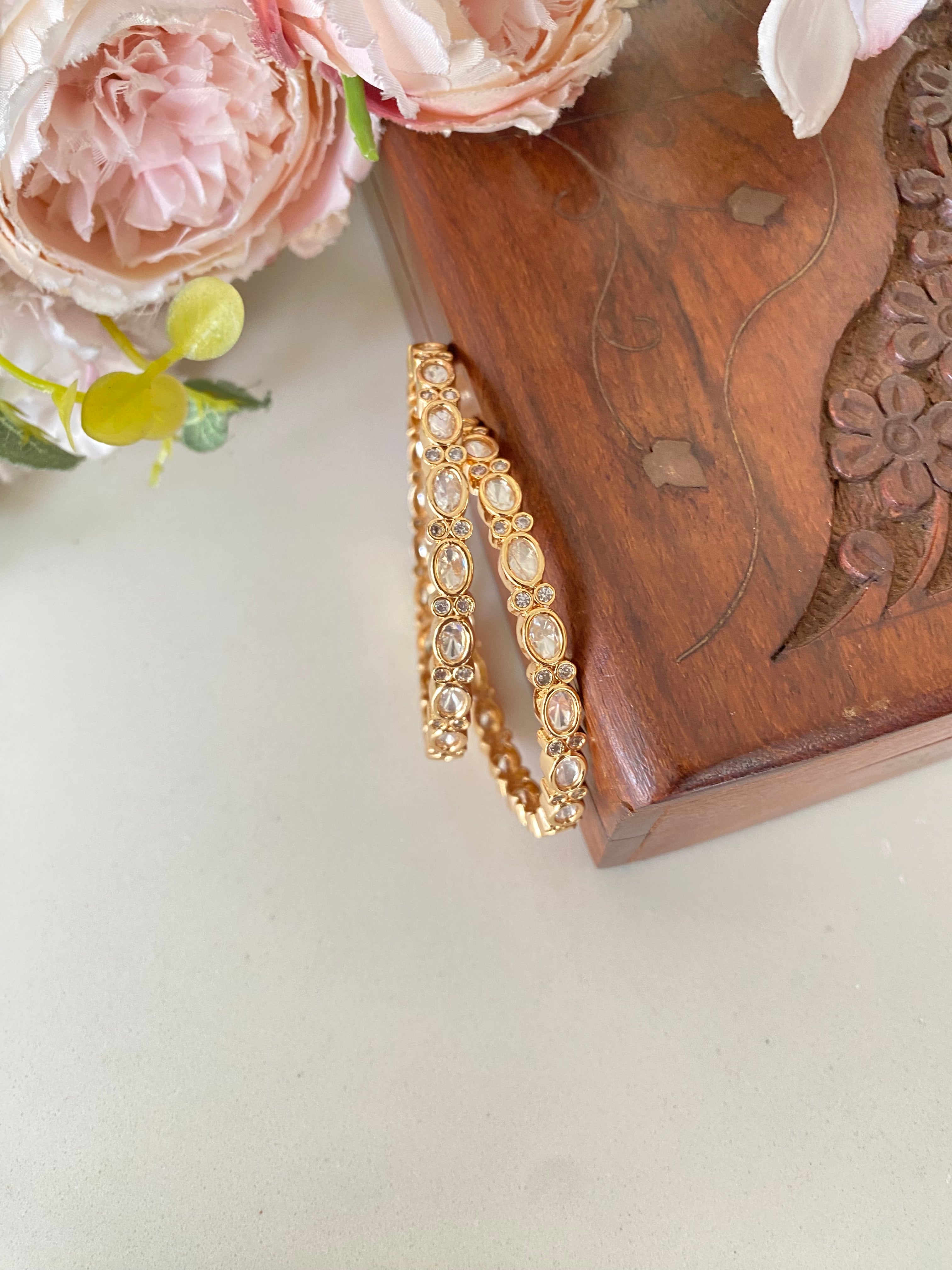 Gold plated Moissanite Bangles