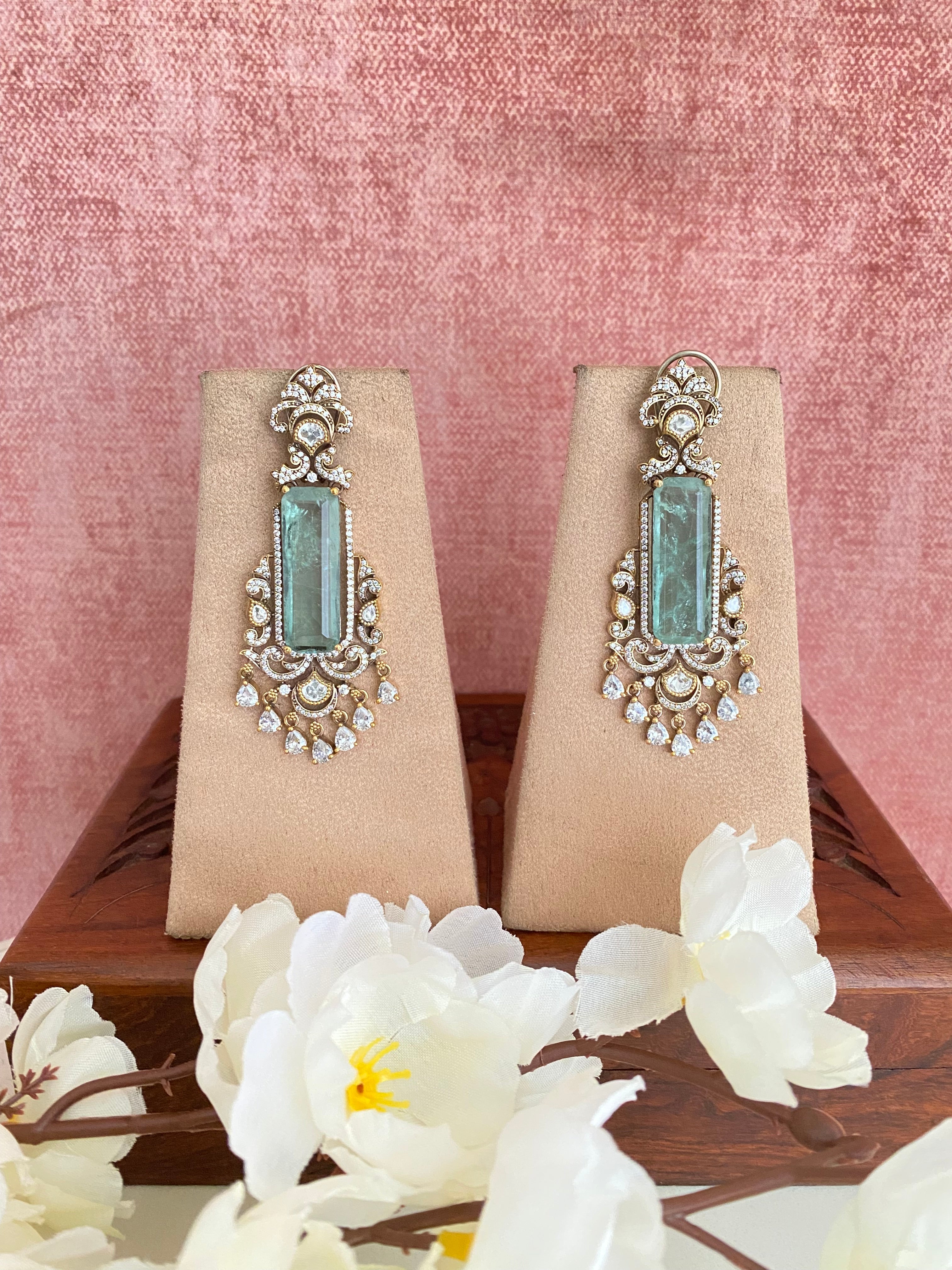 Gold plated Moissanite Earrings