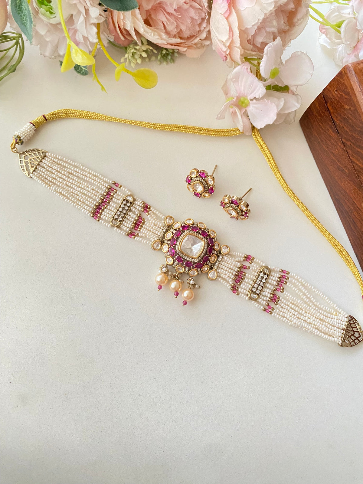 Moissanite Polki choker Set