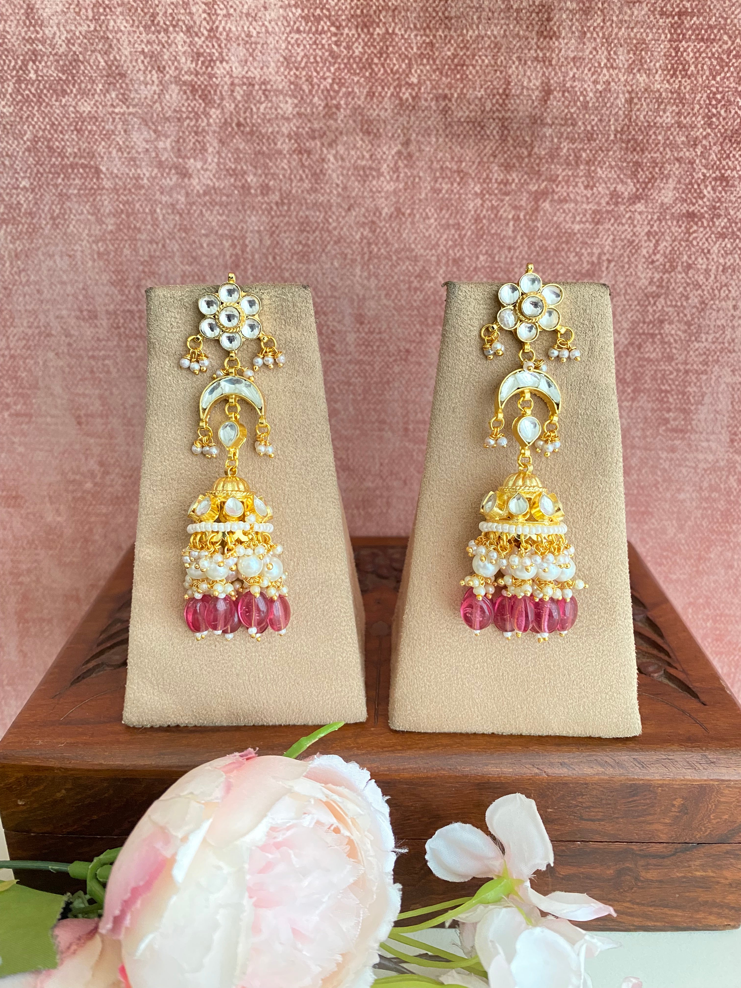 Gold Plated Kundan Jhumka