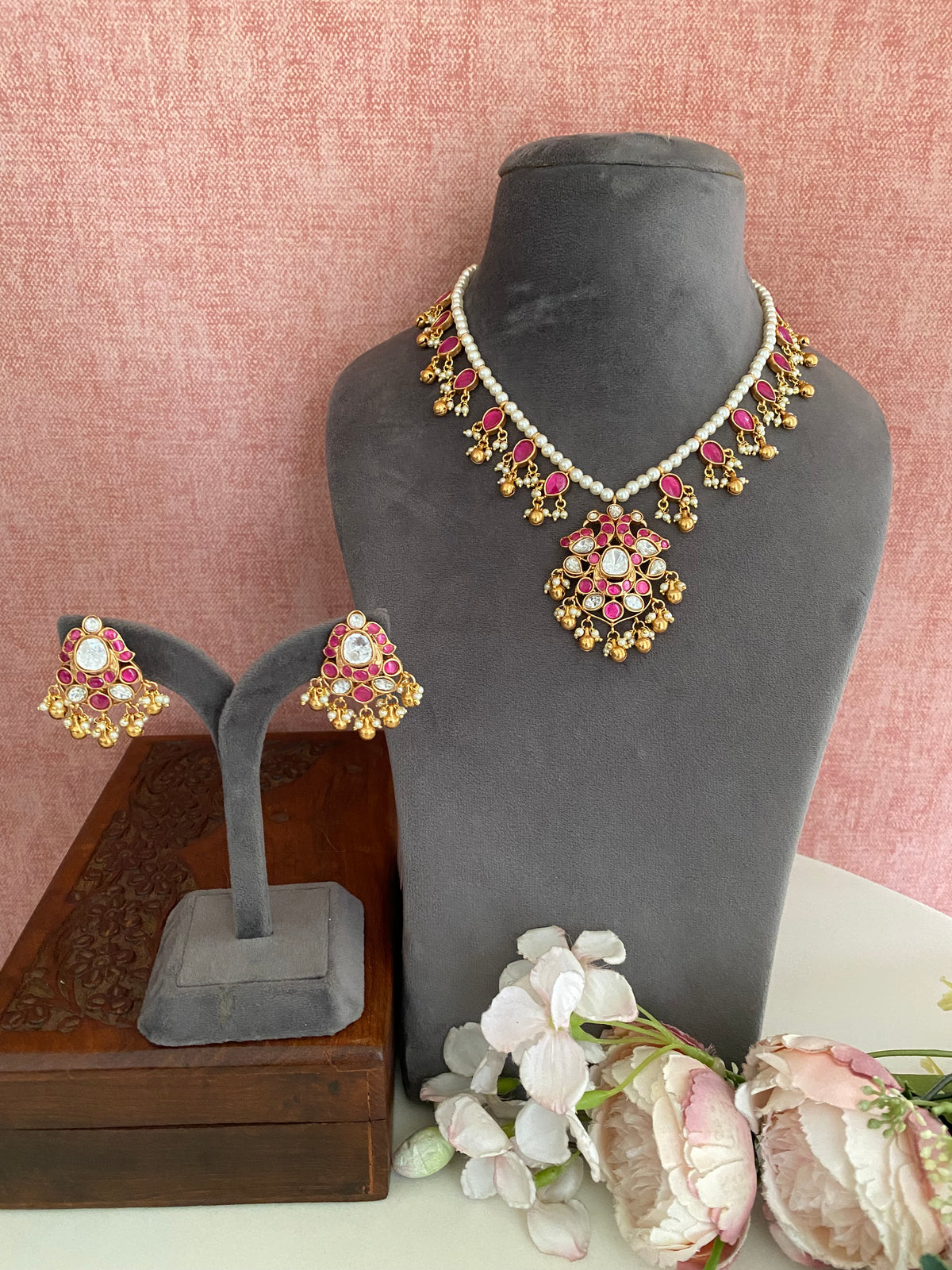 Moissanite long Necklace Set