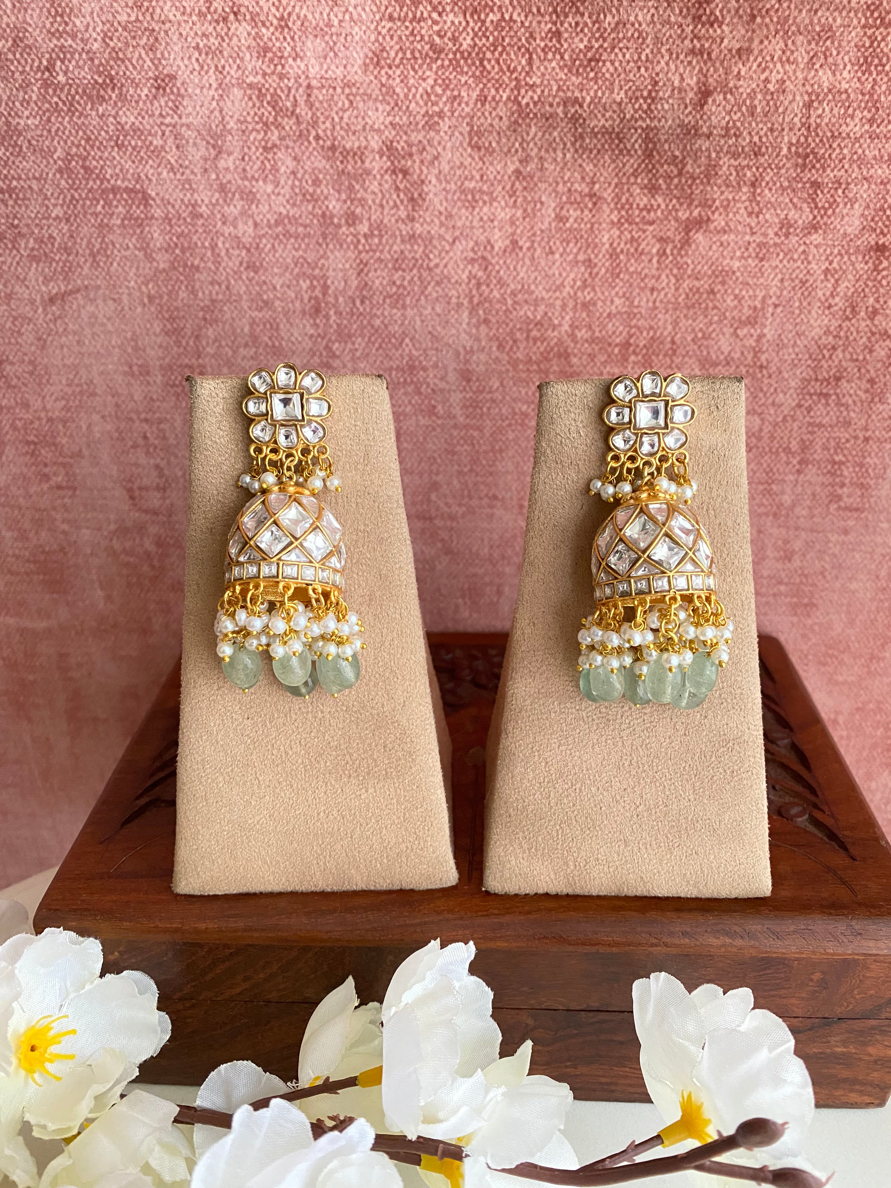 Gold Plated Kundan Jhumka