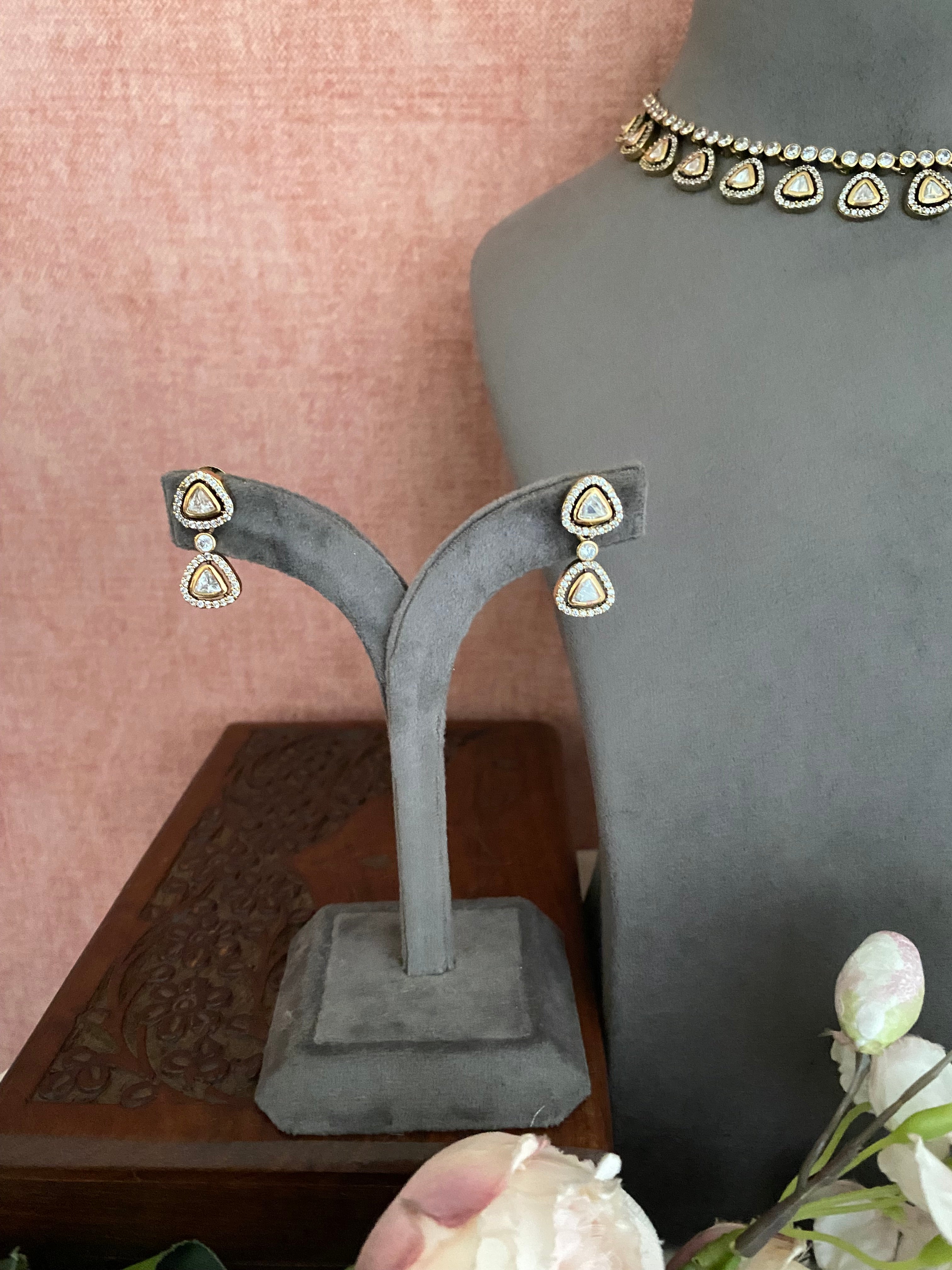 Moissanite Polki Necklace Set