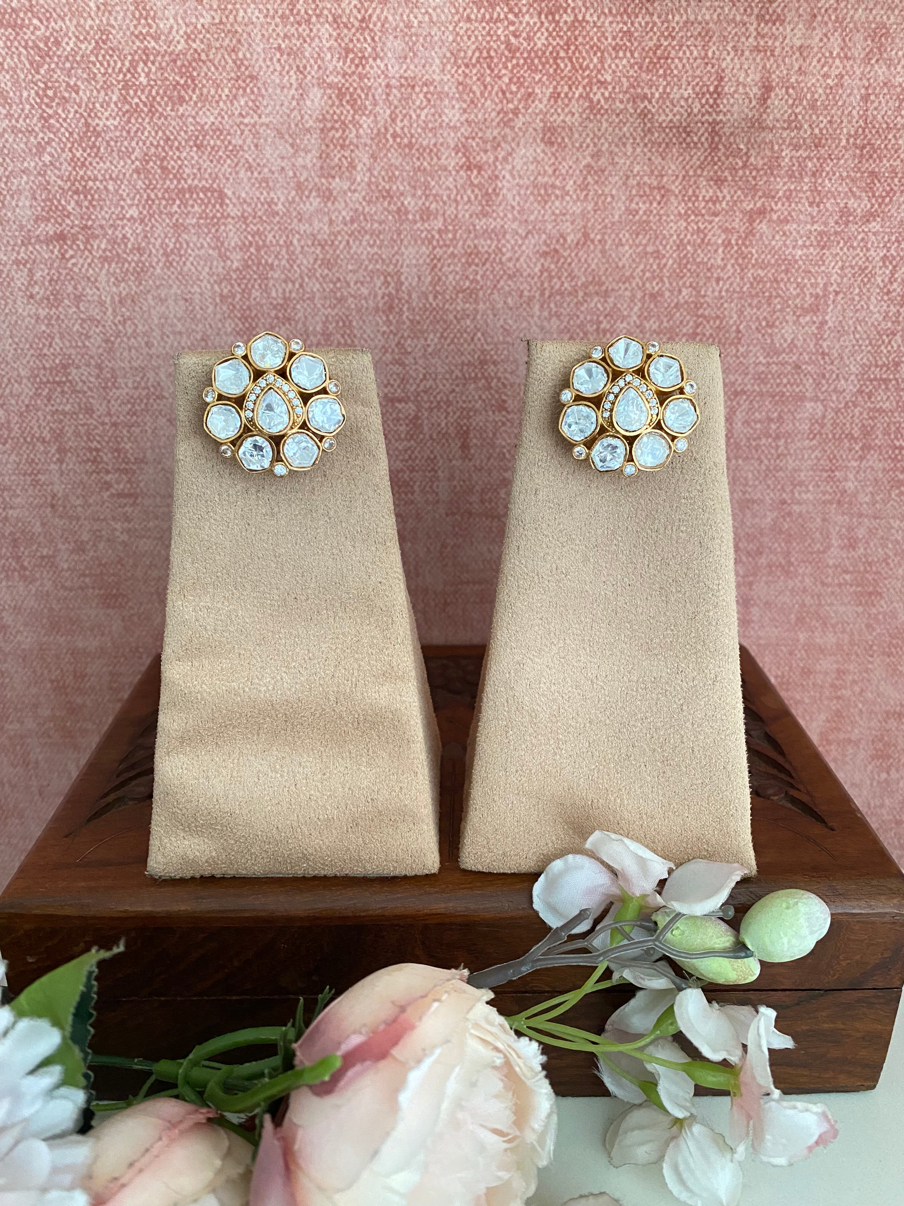 Gold plated Moissanite studs