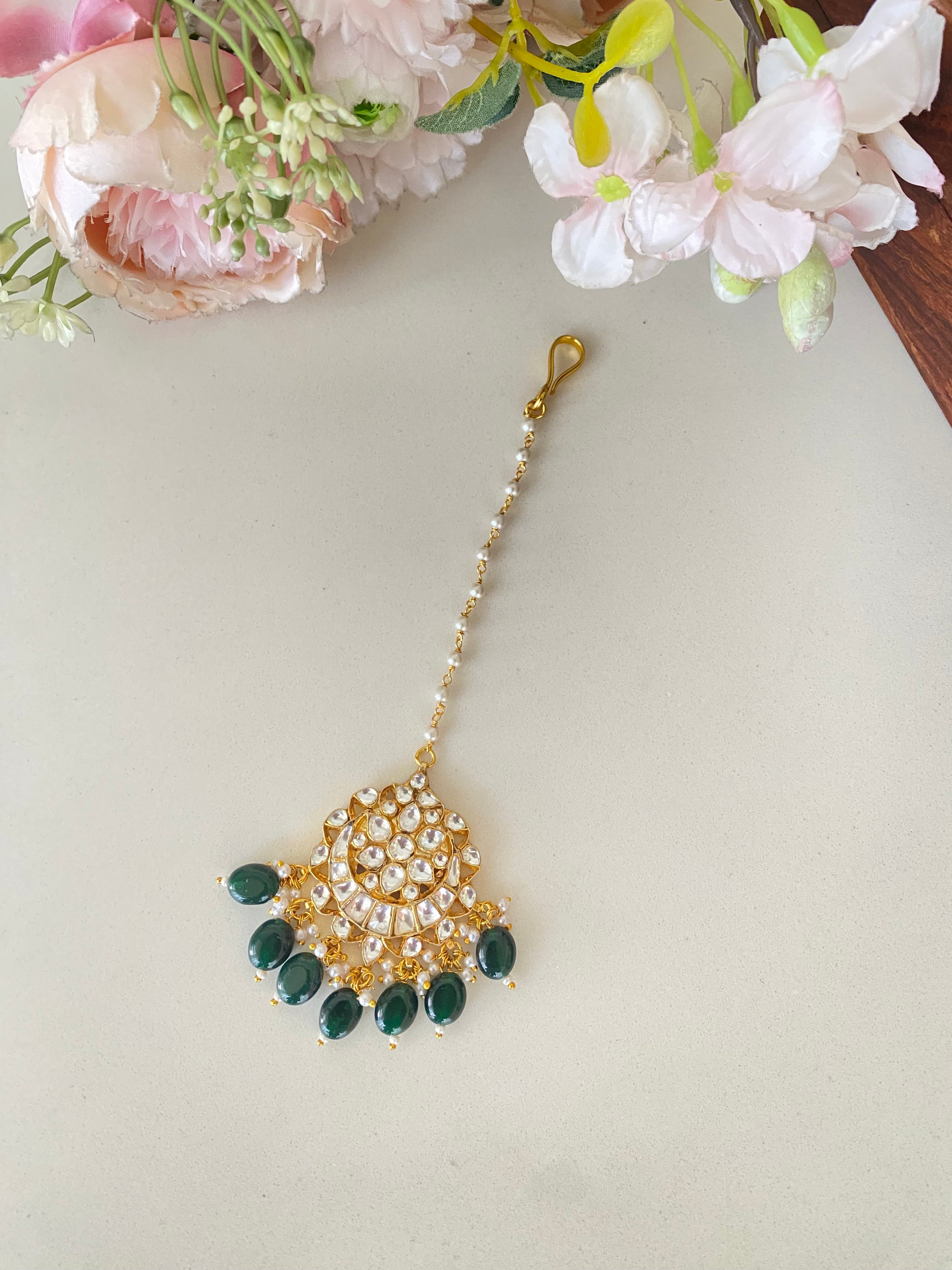 Gold Plated Kundan Tikka