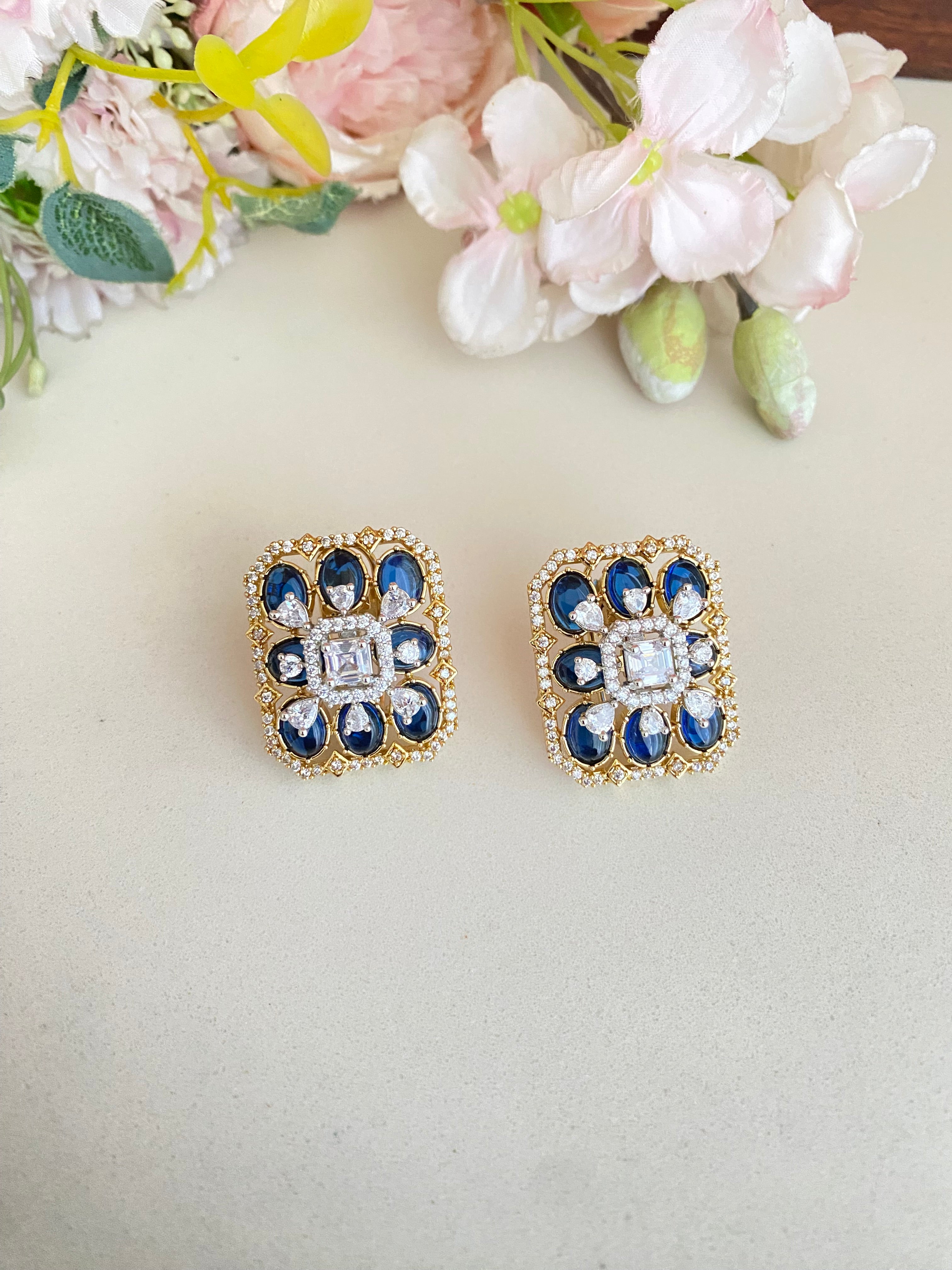 Gold plated Moissanite Studs