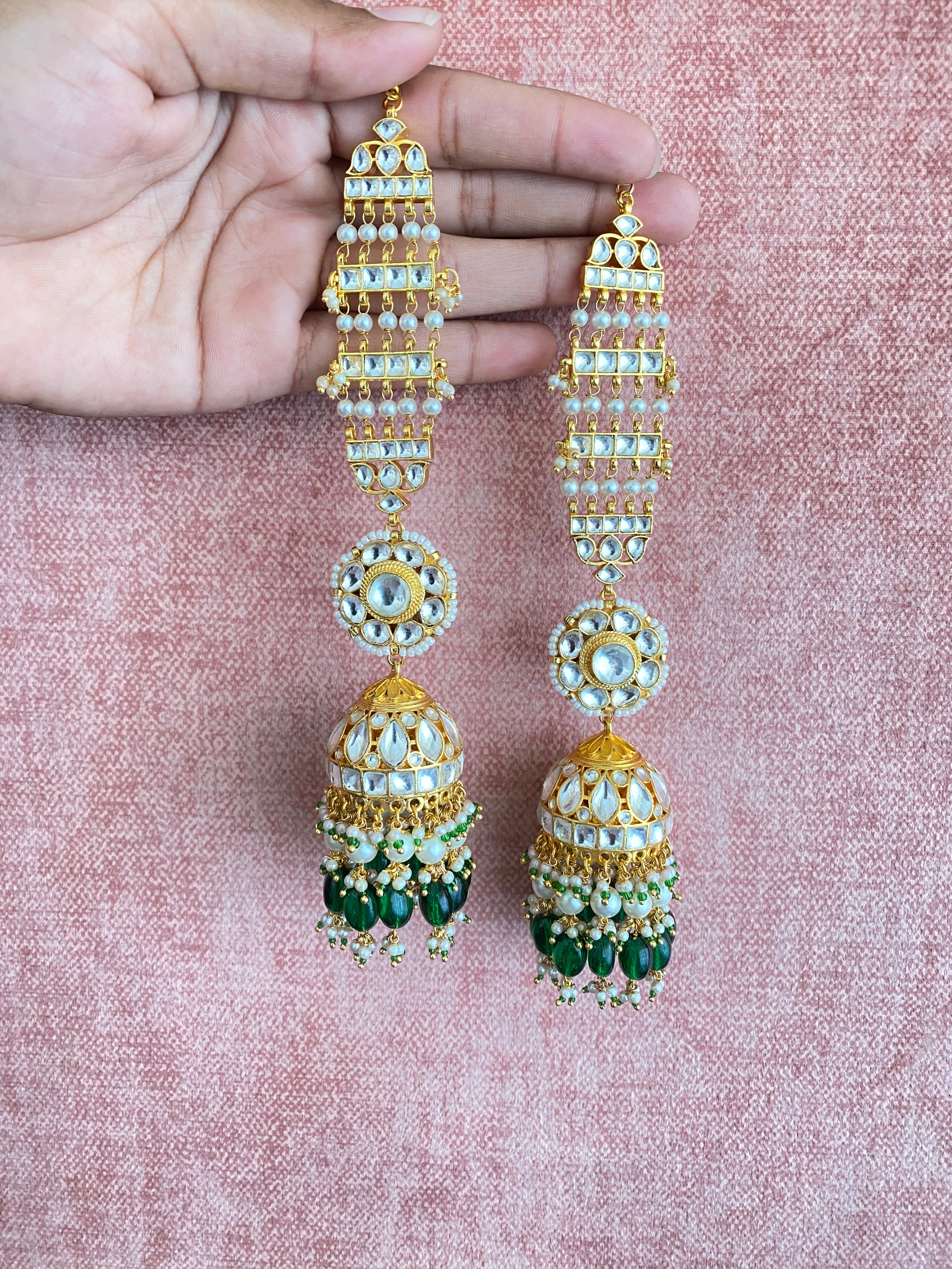 Gold Plated Kundan Jhumka