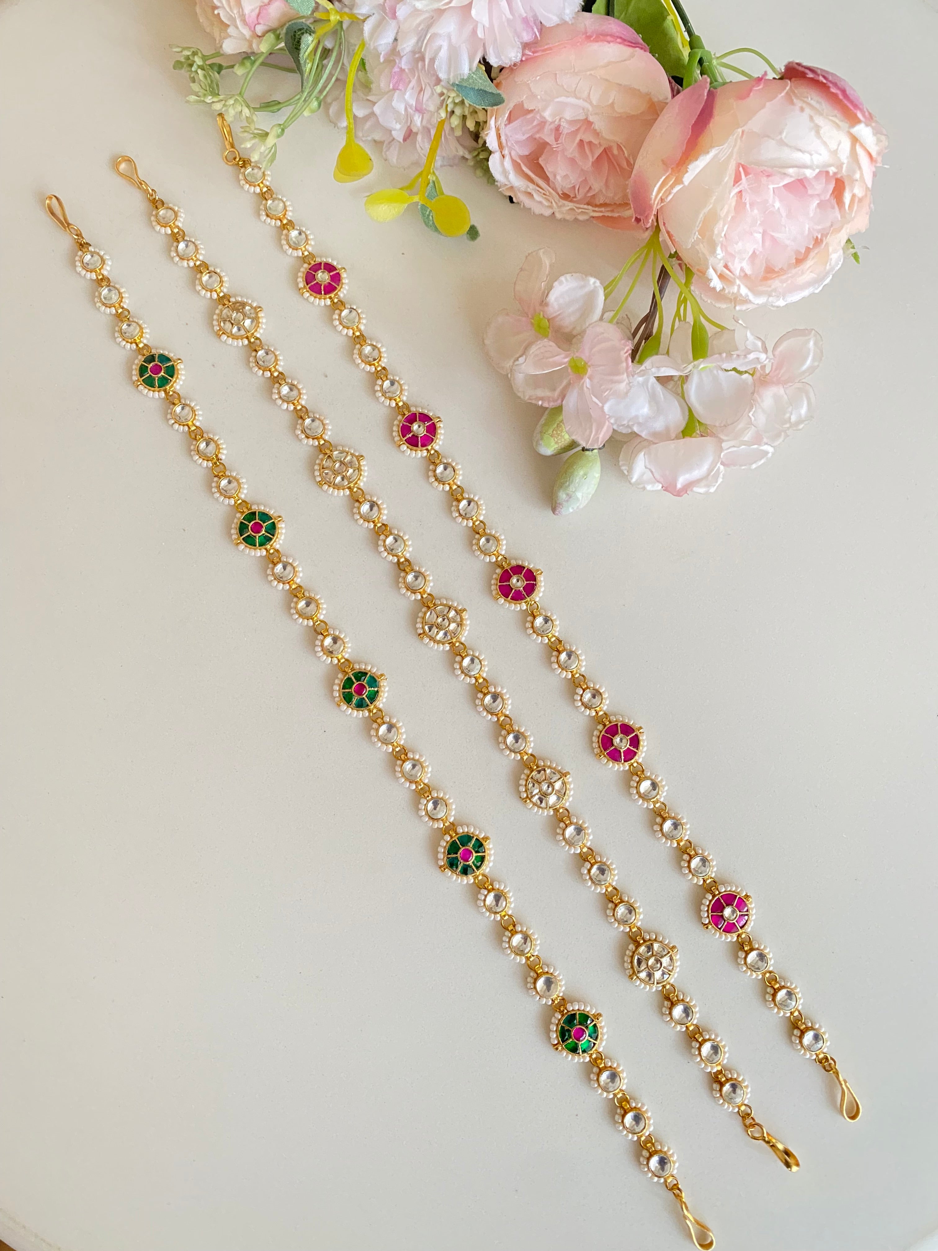 Gold Plated Kundan floral sheeshphool