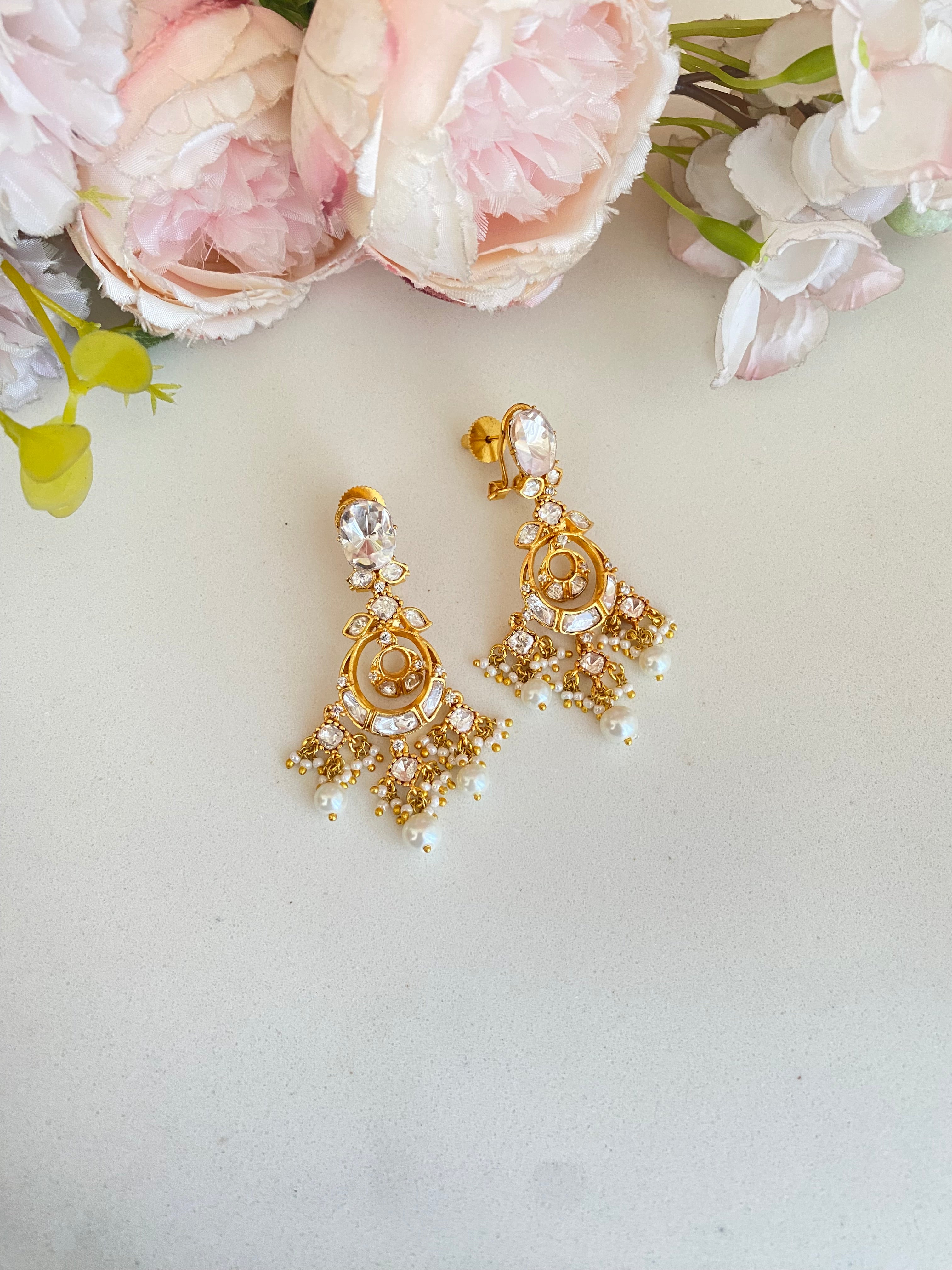 Gold plated Moissanite Earrings