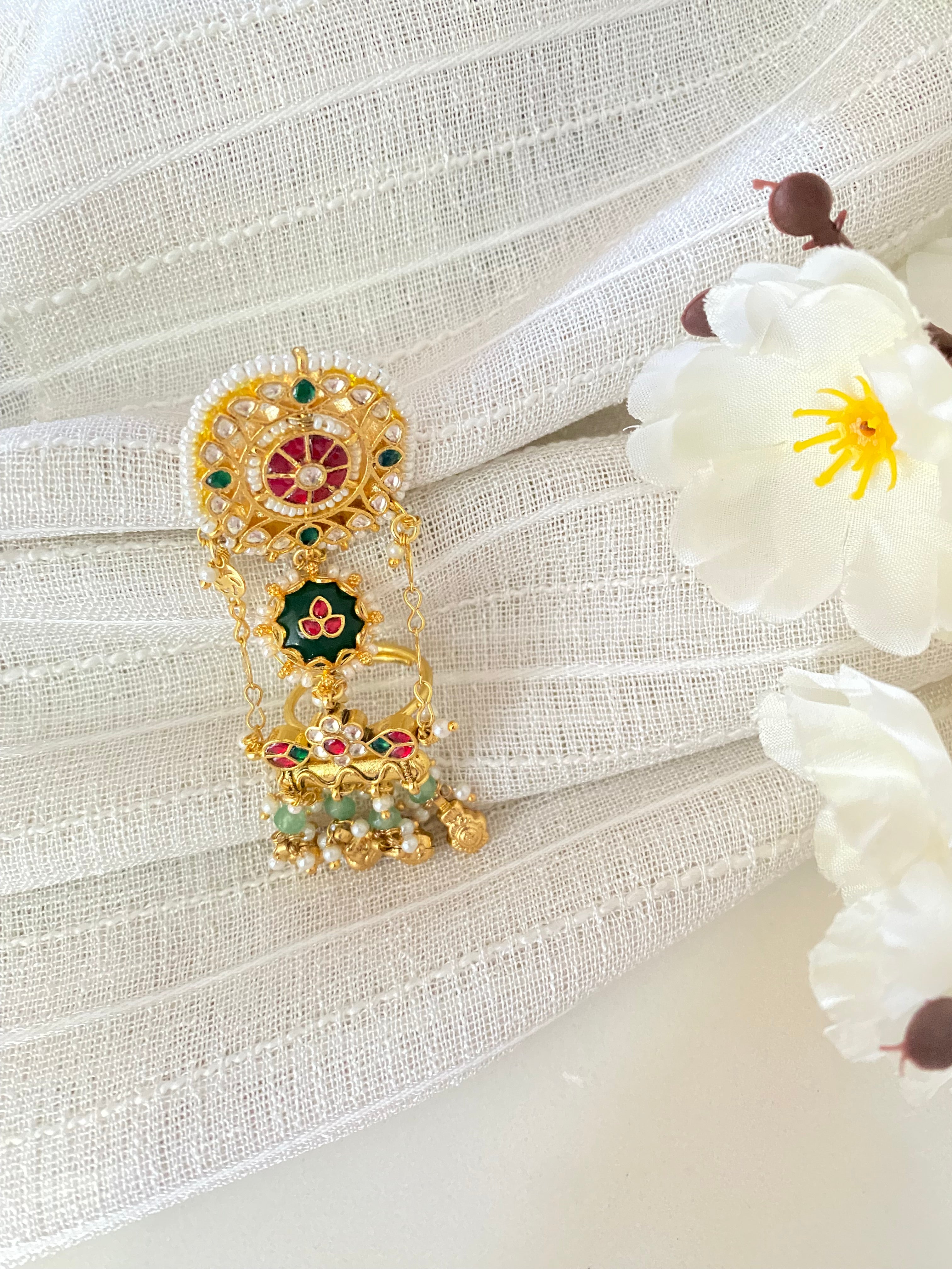 Gold plated Kundan Ring