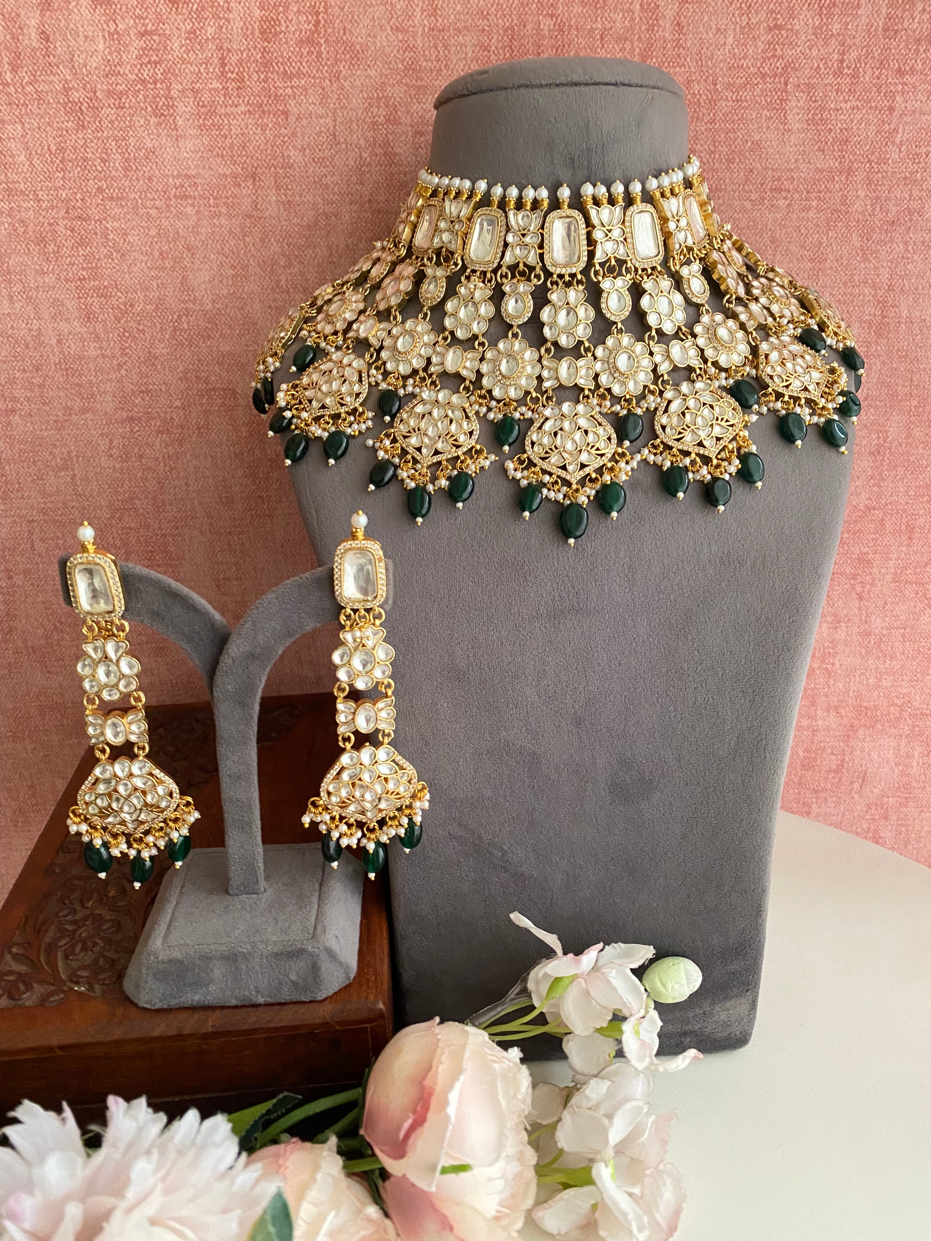 Gold plated Kundan Bridal Necklace Set