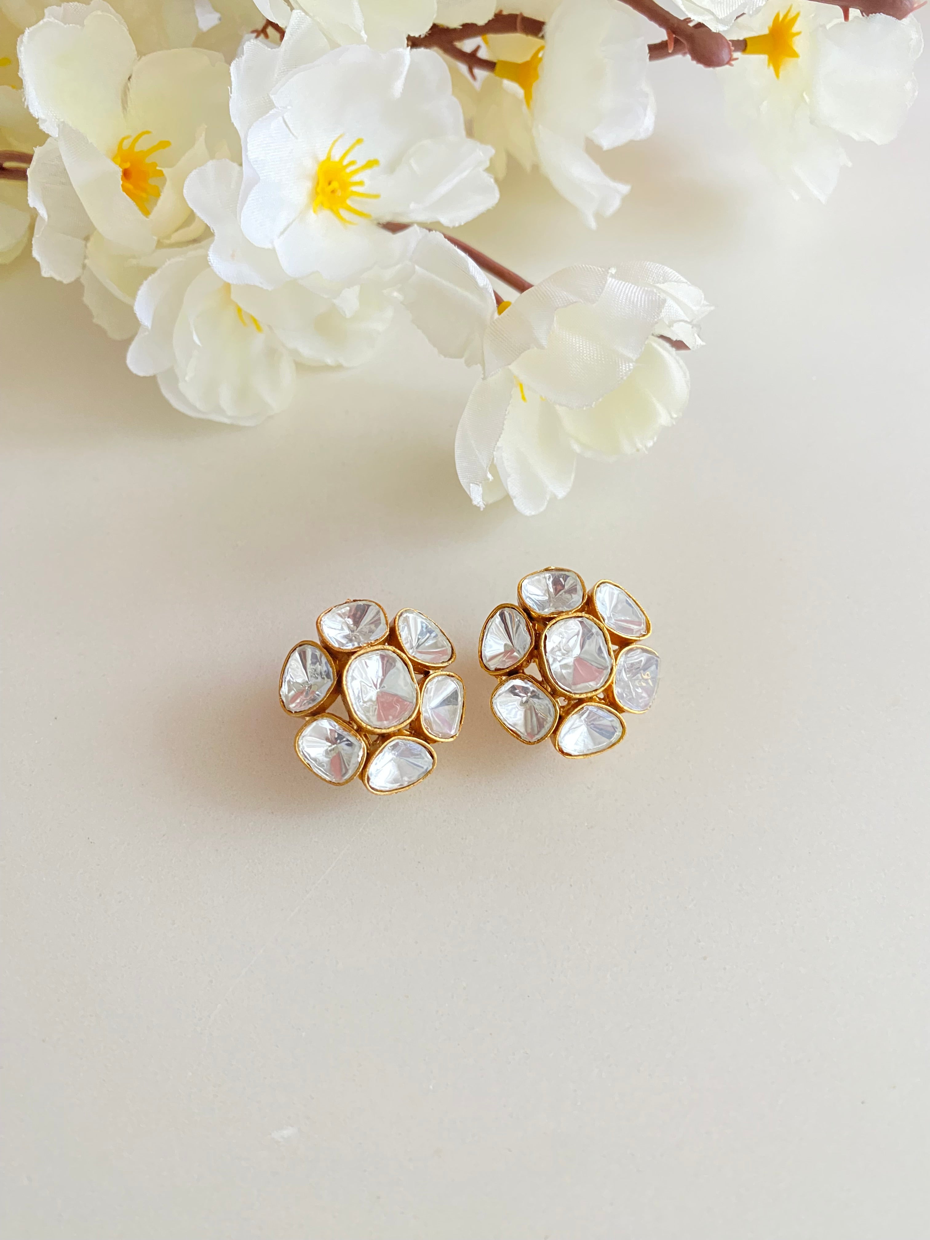 Gold plated Moissanite Studs